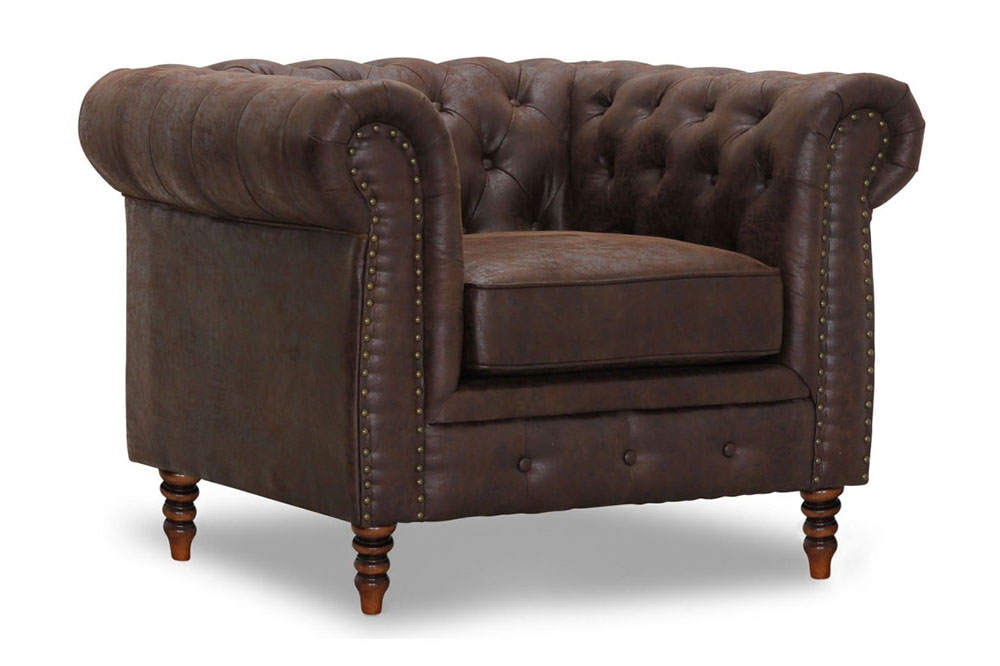 Fåtölj Cambridge Tyg Vintage Brun Brun