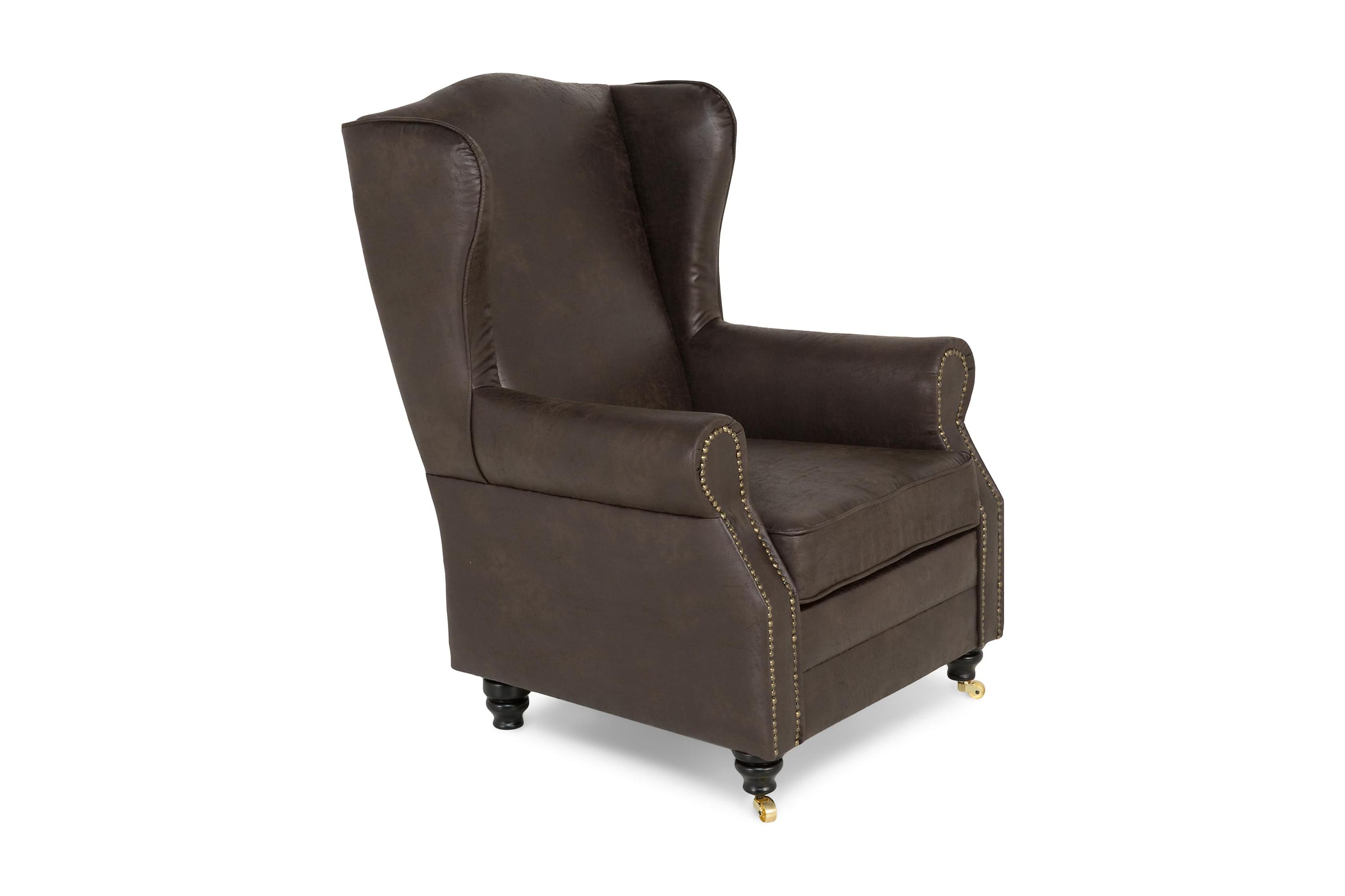 Öronlappsfåtölj Cesaro Vintagetyg Brun