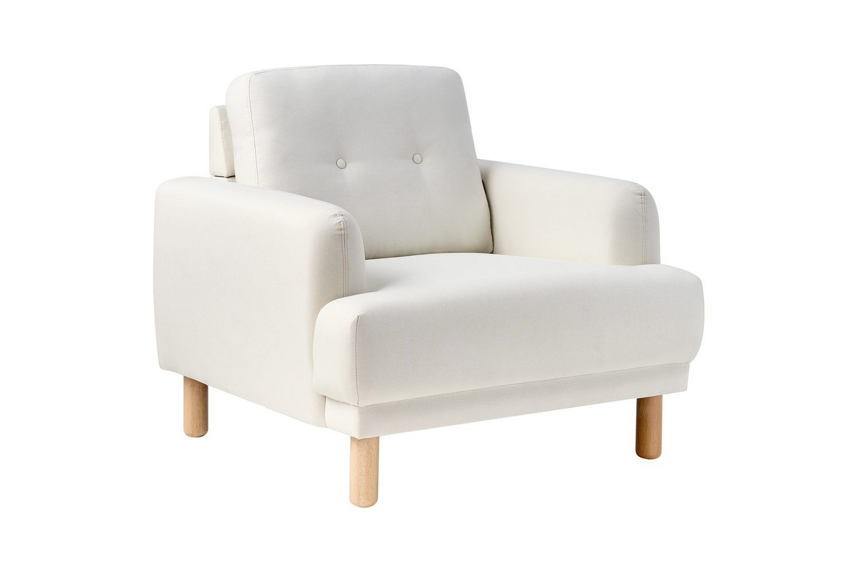 fåtölj tuve - vit, ljust trä/polyester