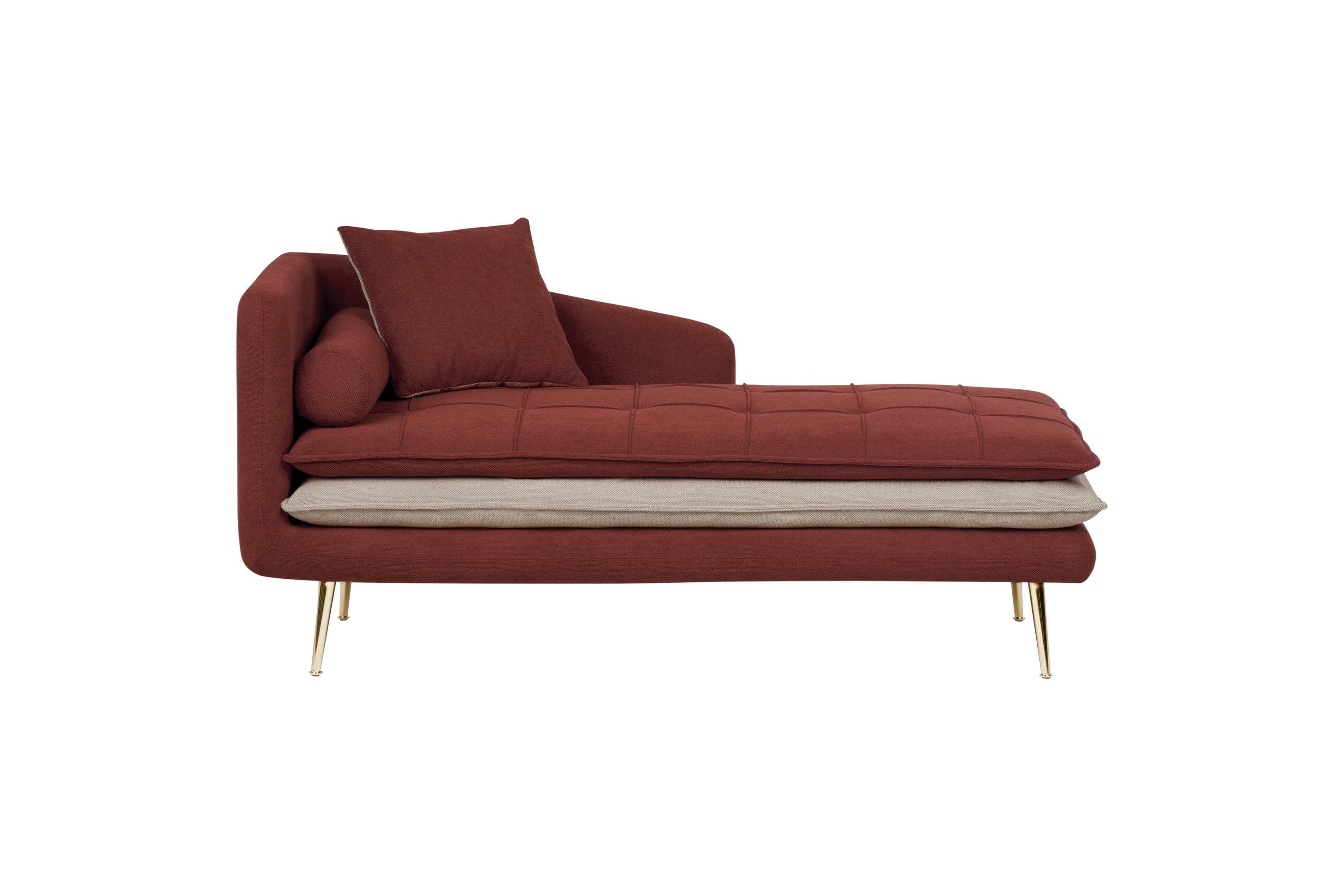 Vaklund Schäslong 164 cm Beige/Guld/Red