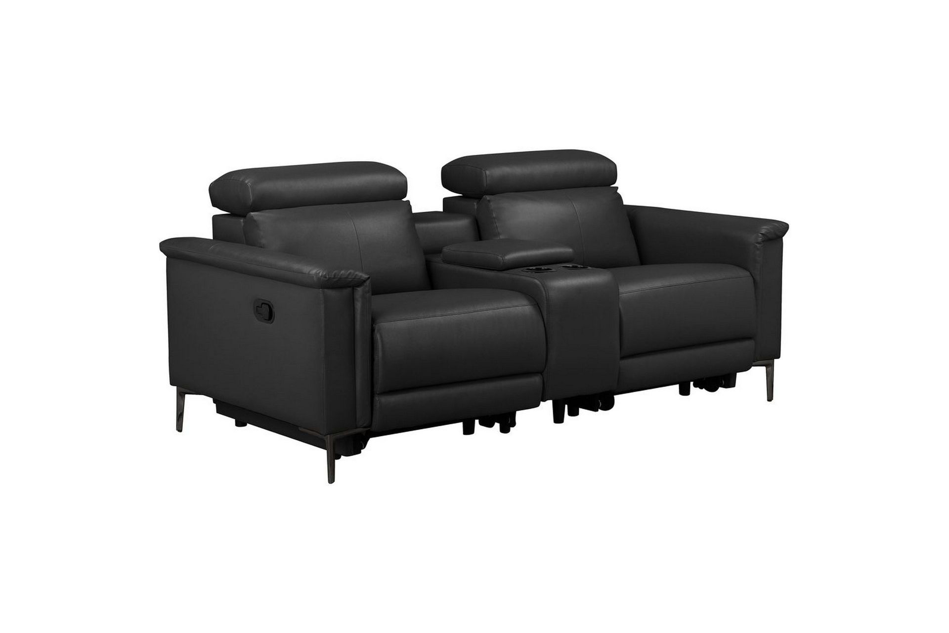 Vanlig liggf&aring;t&ouml;lj Loft24 Dubbel recliner stol Loft24 Lund Black Artificial leather\\Genuine Leather -
