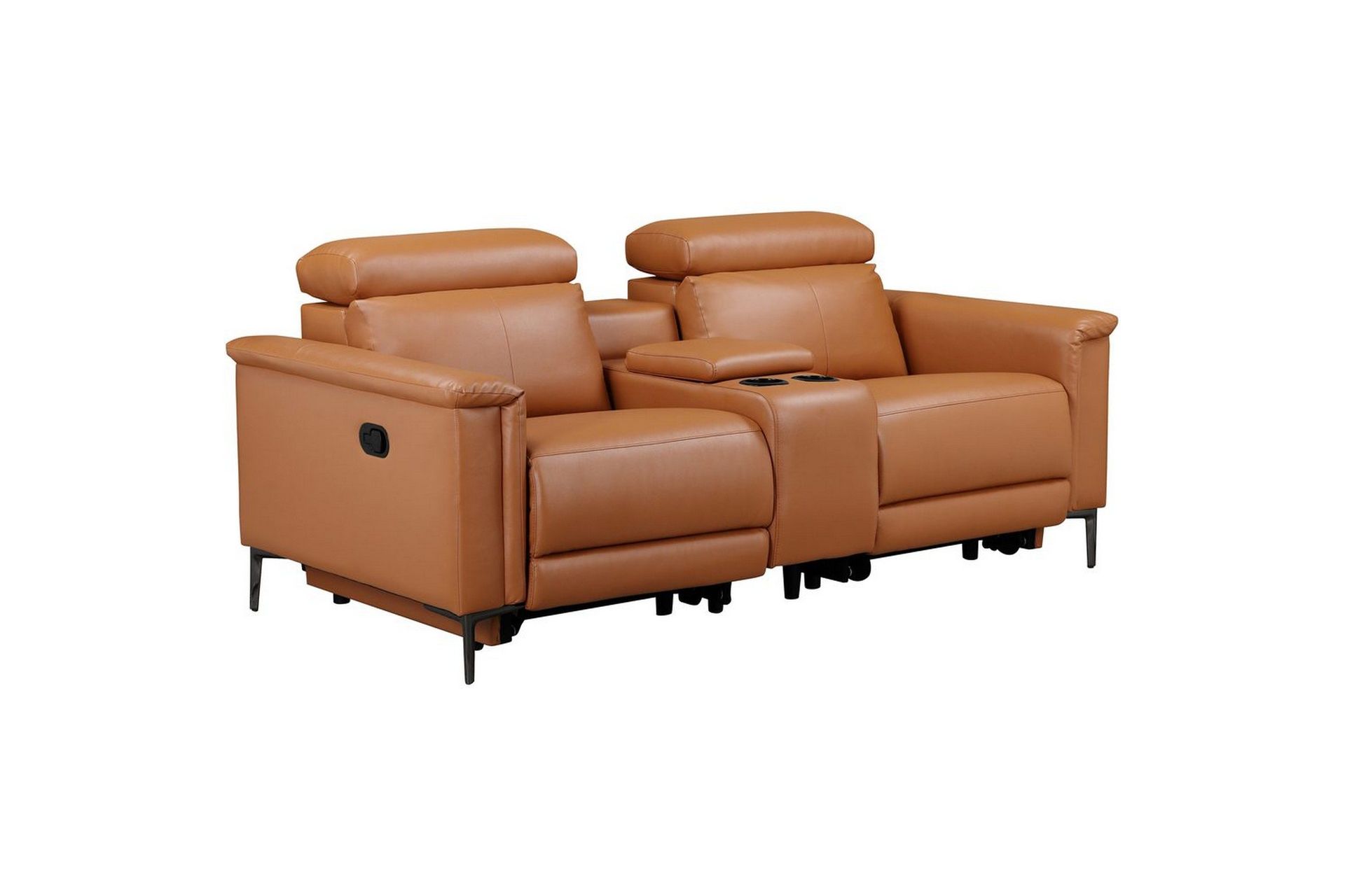 Vanlig liggf&aring;t&ouml;lj Loft24 Dubbel recliner stol Loft24 Lund Brown Artificial leather -
