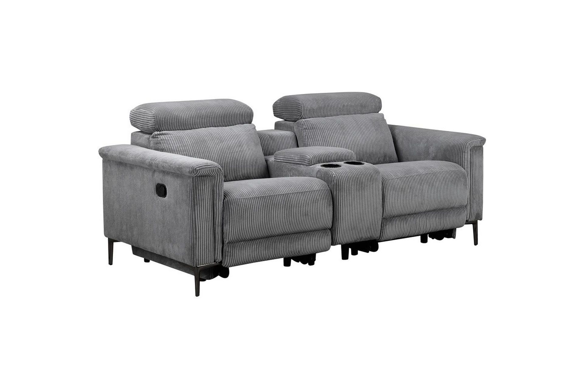 Vanlig liggf&aring;t&ouml;lj Loft24 Dubbel recliner stol Loft24 Lund Grey 100% polyester -
