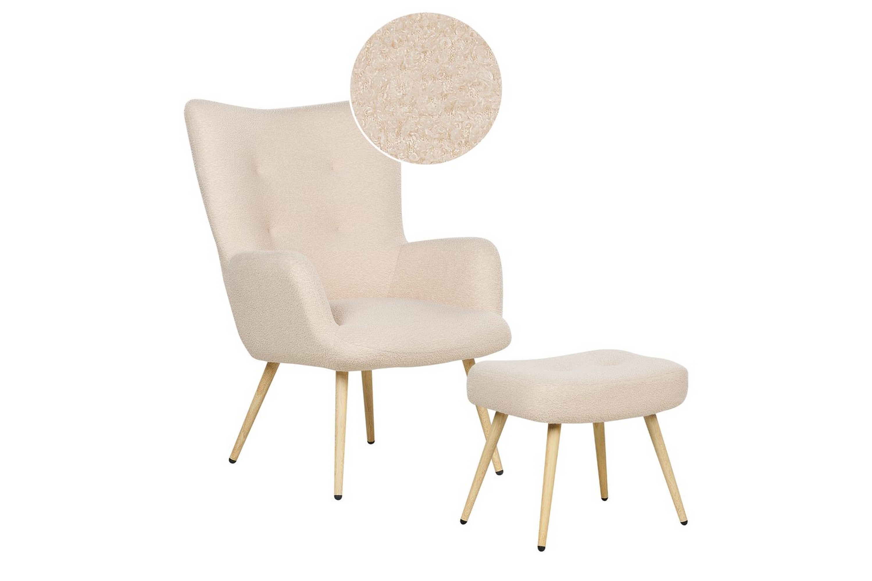 öronlappsfåtölj vejle - rosa, mörkt trä