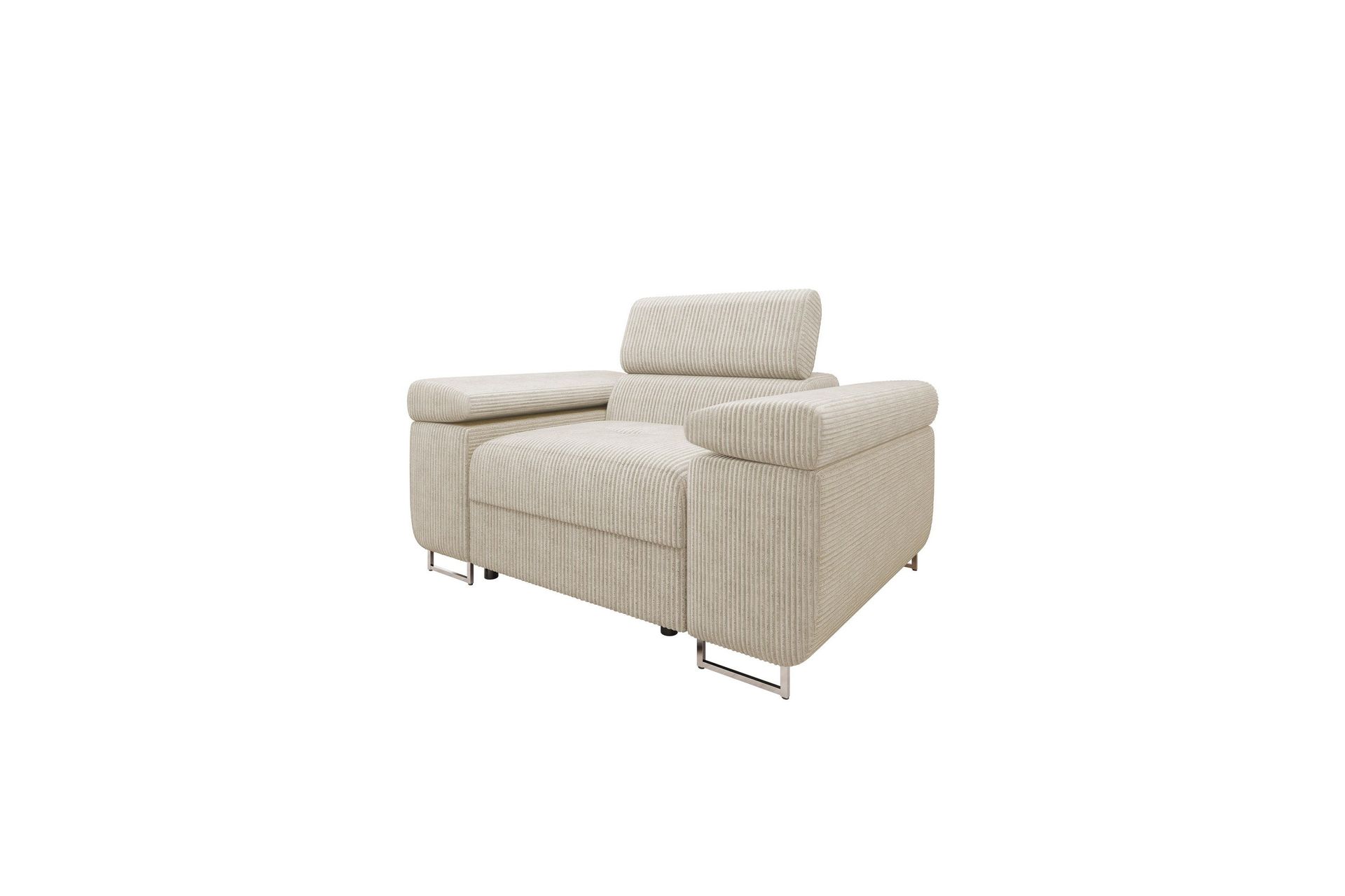 Gabina Modern Fåtölj i Tyg med Metallben - Beige