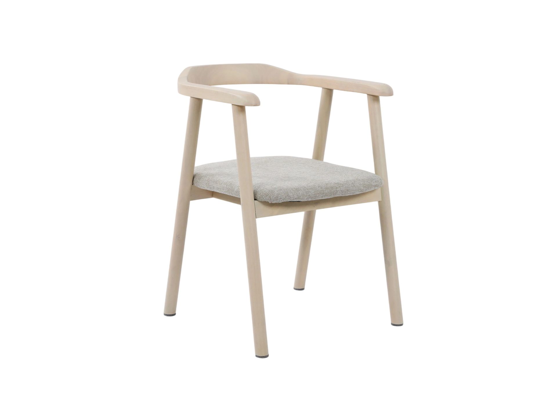 Jolie Matstol i trä med tygsits - Vitlaserad/Beige