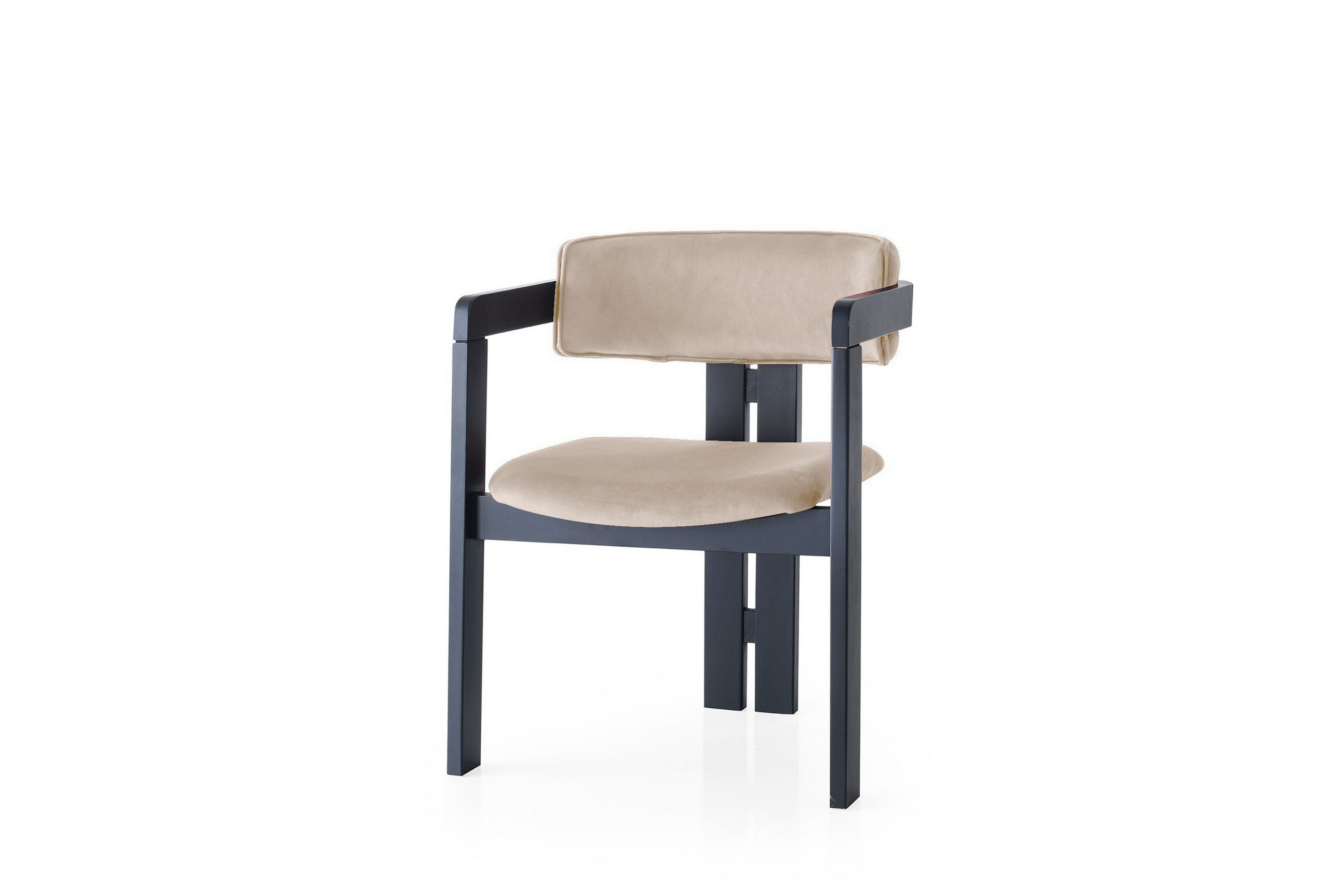 Karmstol Diontae Svart/Beige