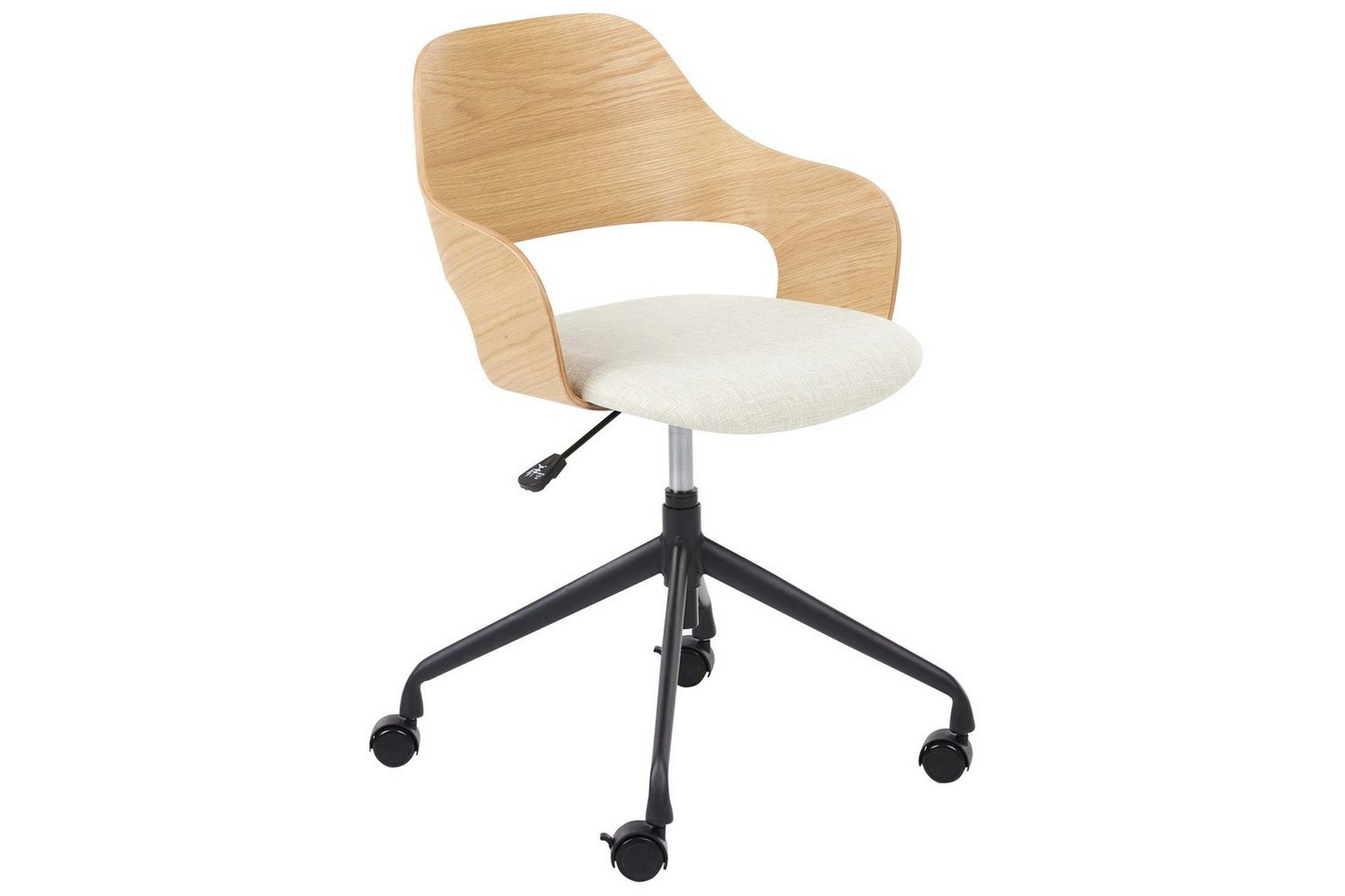 Kontorsstol Novato - Ljus trä, beige