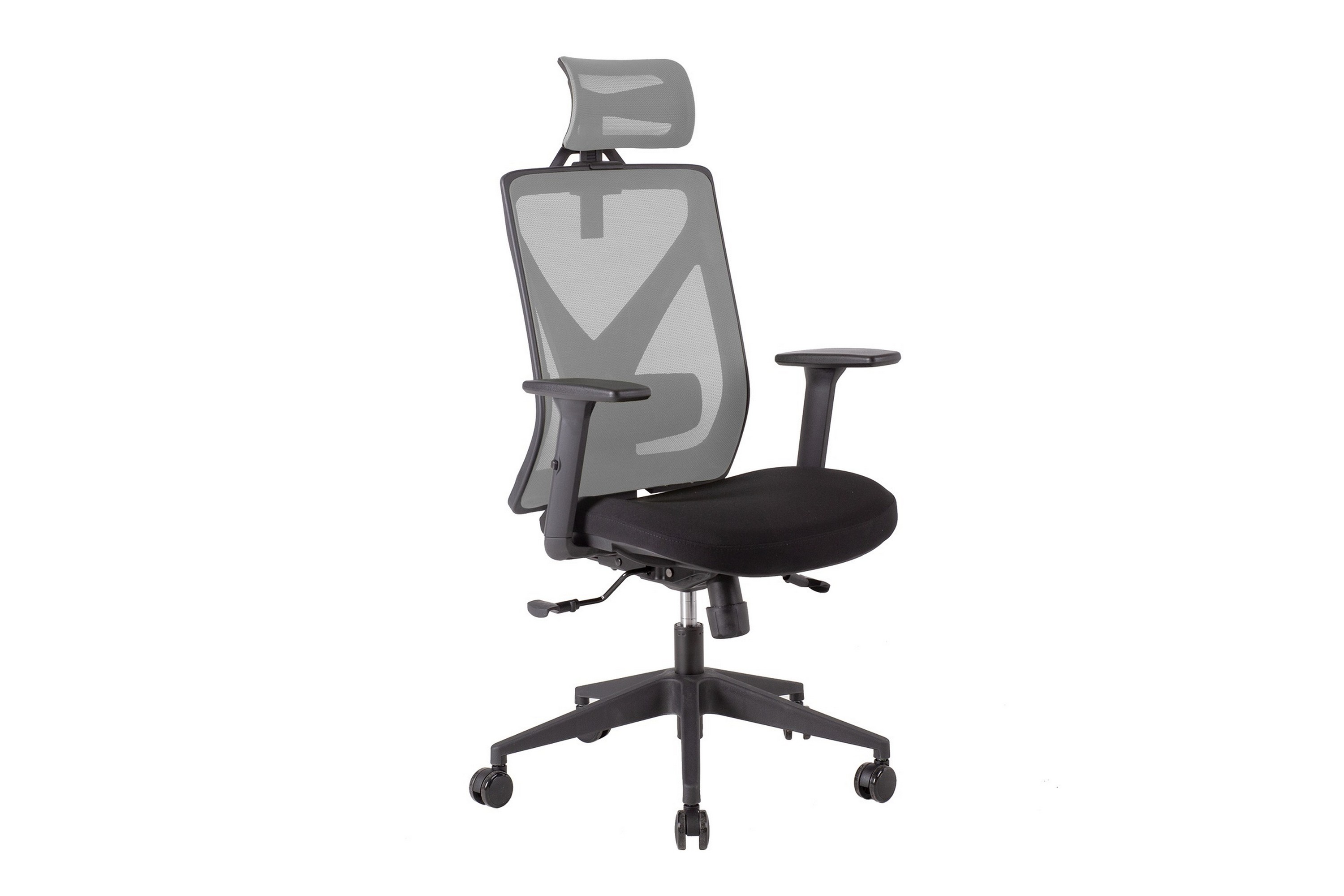 Kontorstol MIKE 64x65xH110-120cm svart/grå