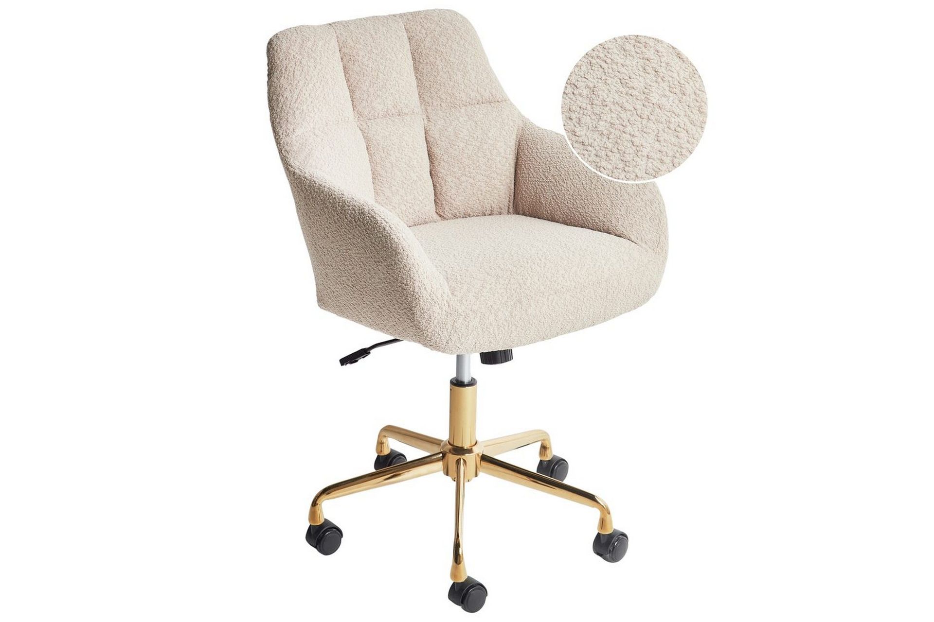 Kontorsstol Palmdale Beige/svart/guld - Beige/svart/guld