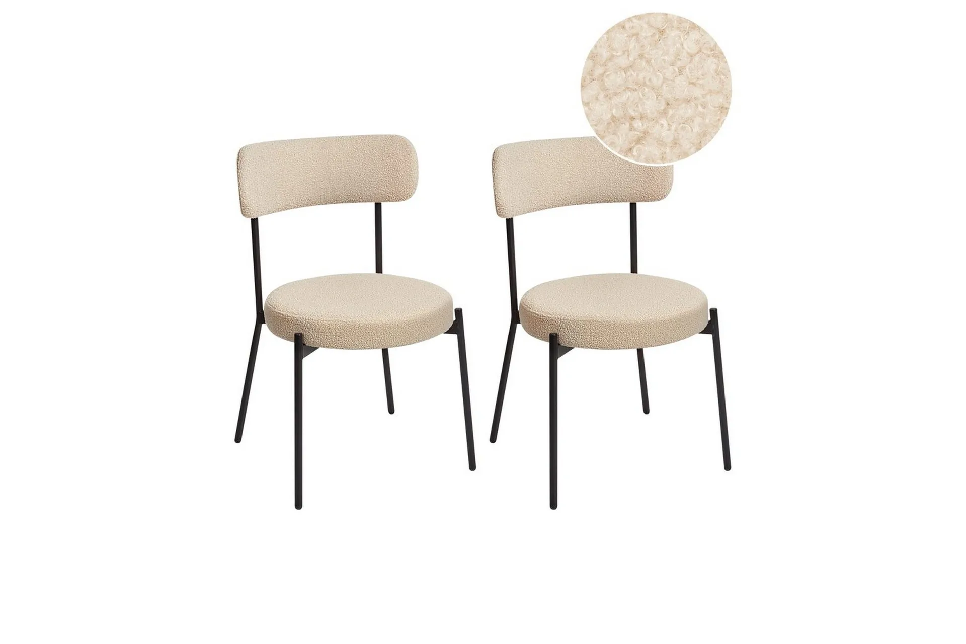 Matsalsstol Allison set om 2 Beige-Svart - Beige-Svart