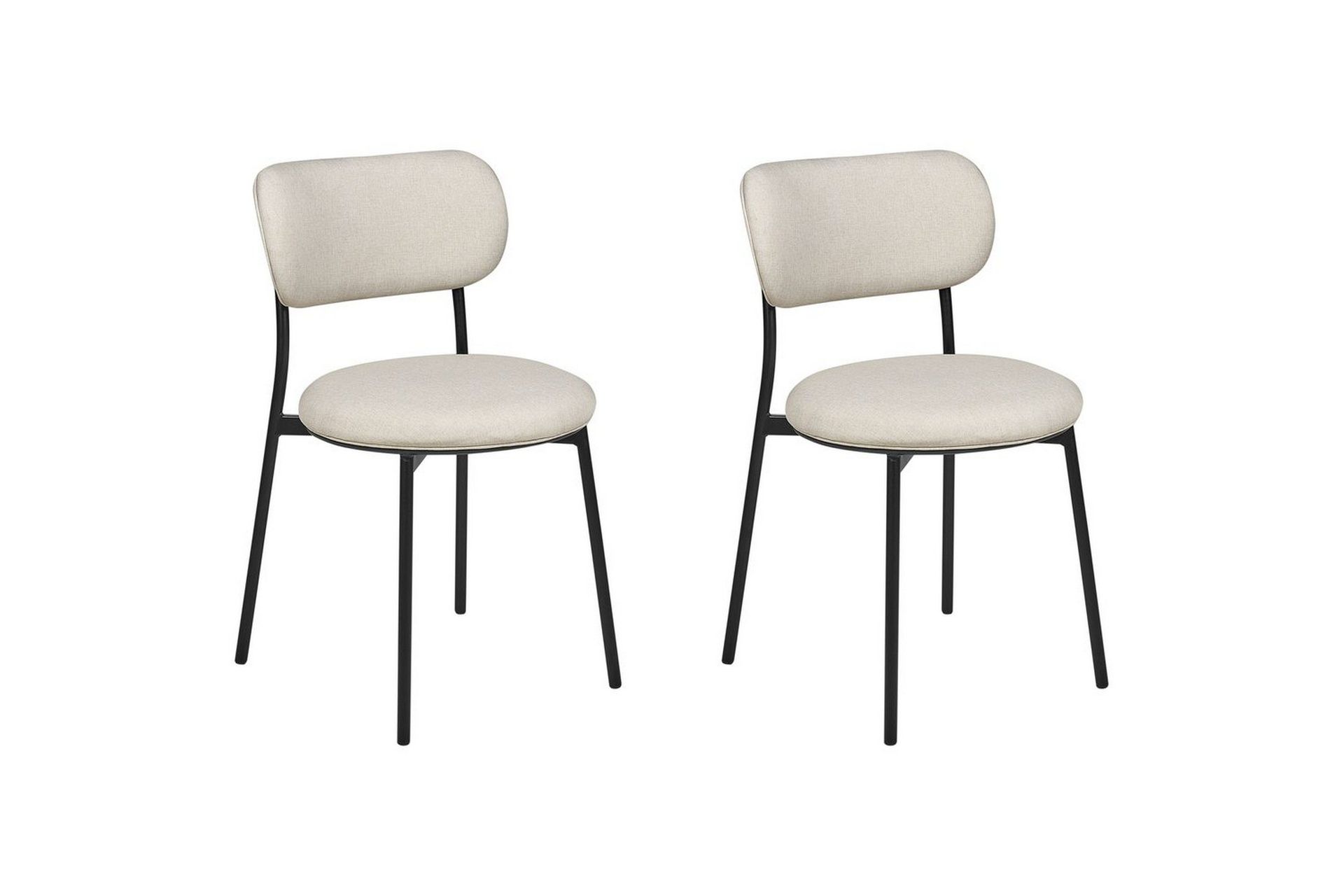 Matsalsstol Casey set om 2 Beige-Svart - Beige-Svart