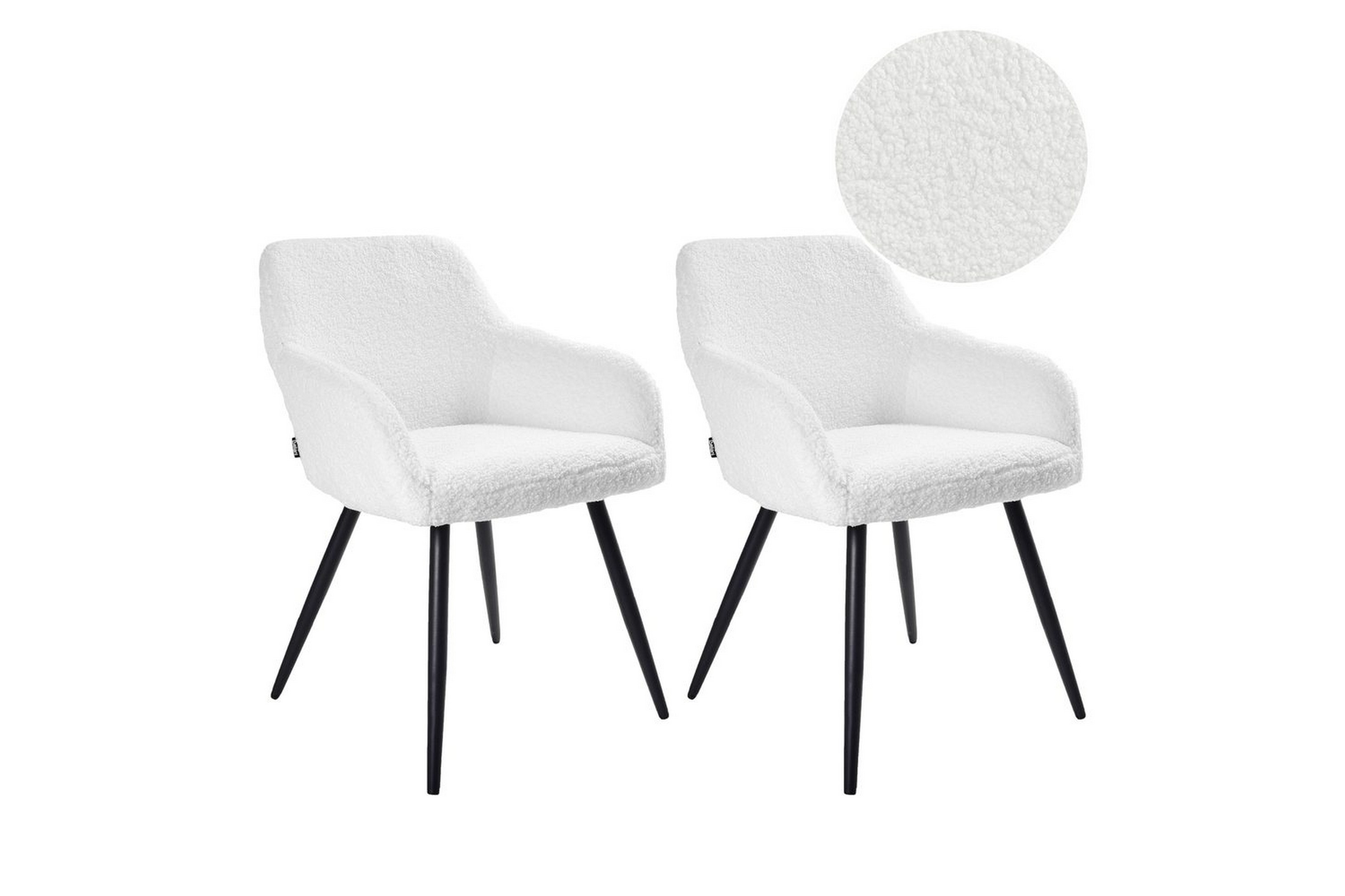 Matsalsstol Casmalia set om 2 Vit/Svart Vit/Svart