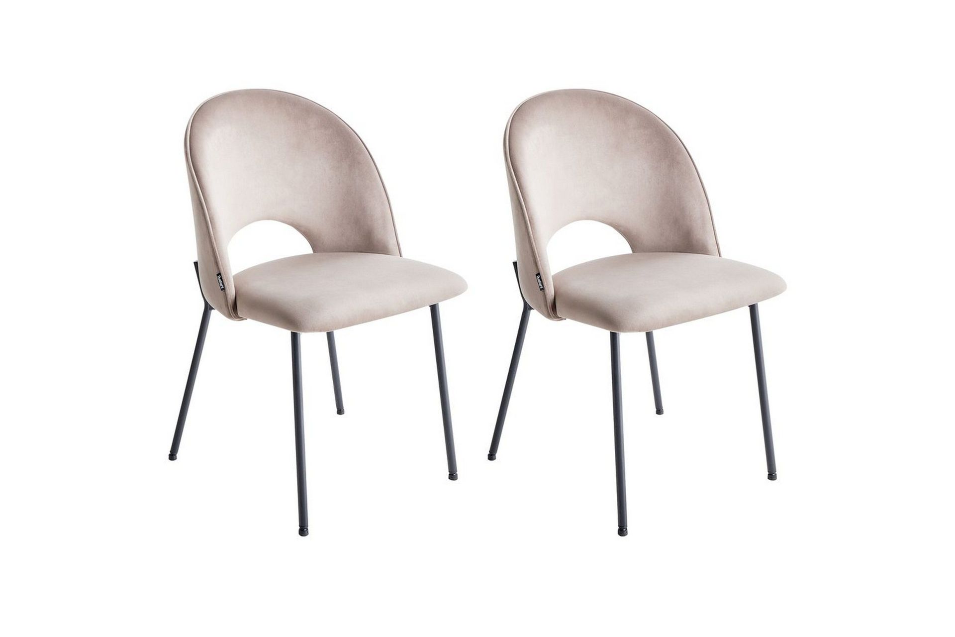 Matsalsstol Covelo set om 2 Beige-Svart - Beige-Svart