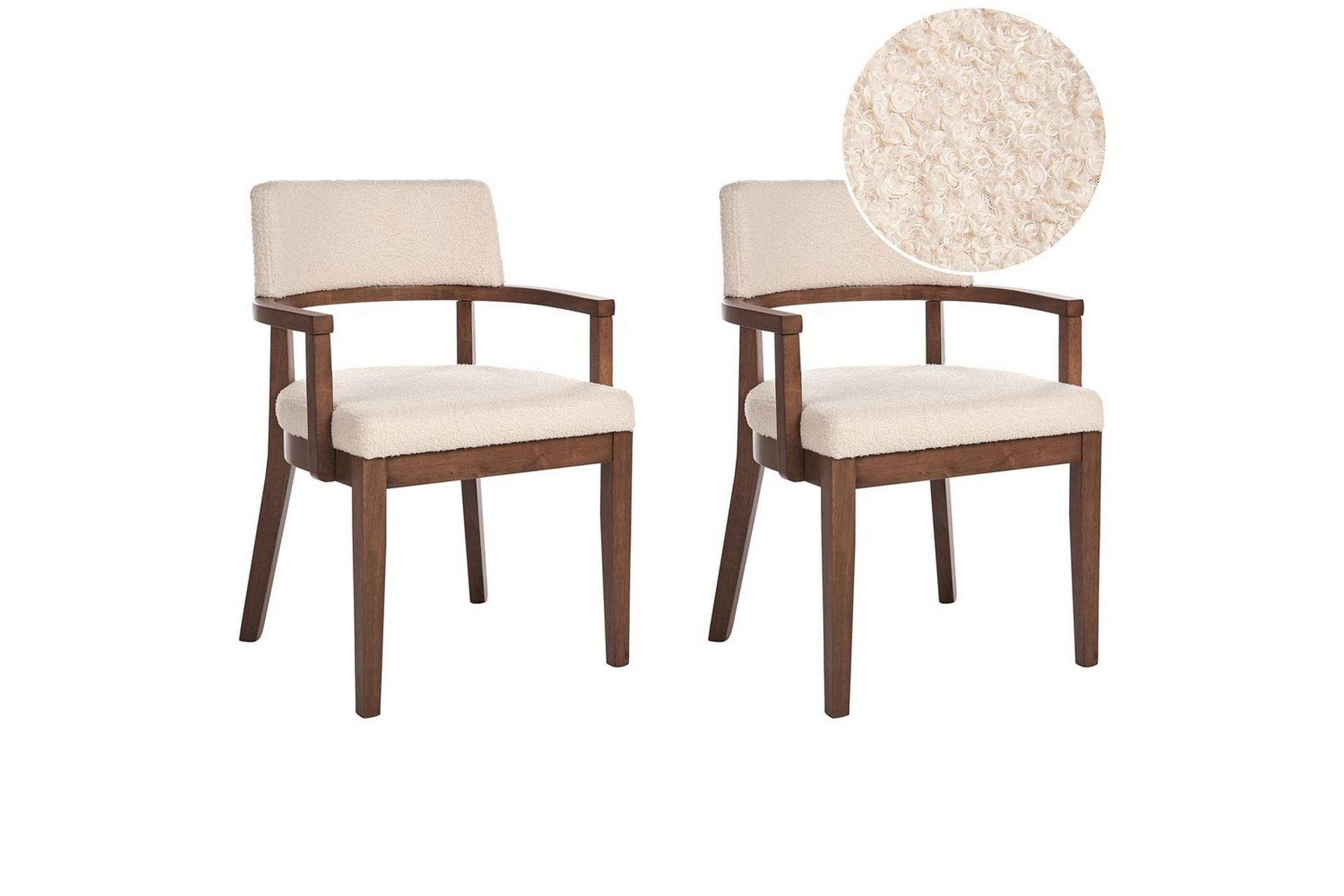 Matsalsstol Dalbo set om 2 Beige-Mörkt Trä - Beige-Mörkt Trä