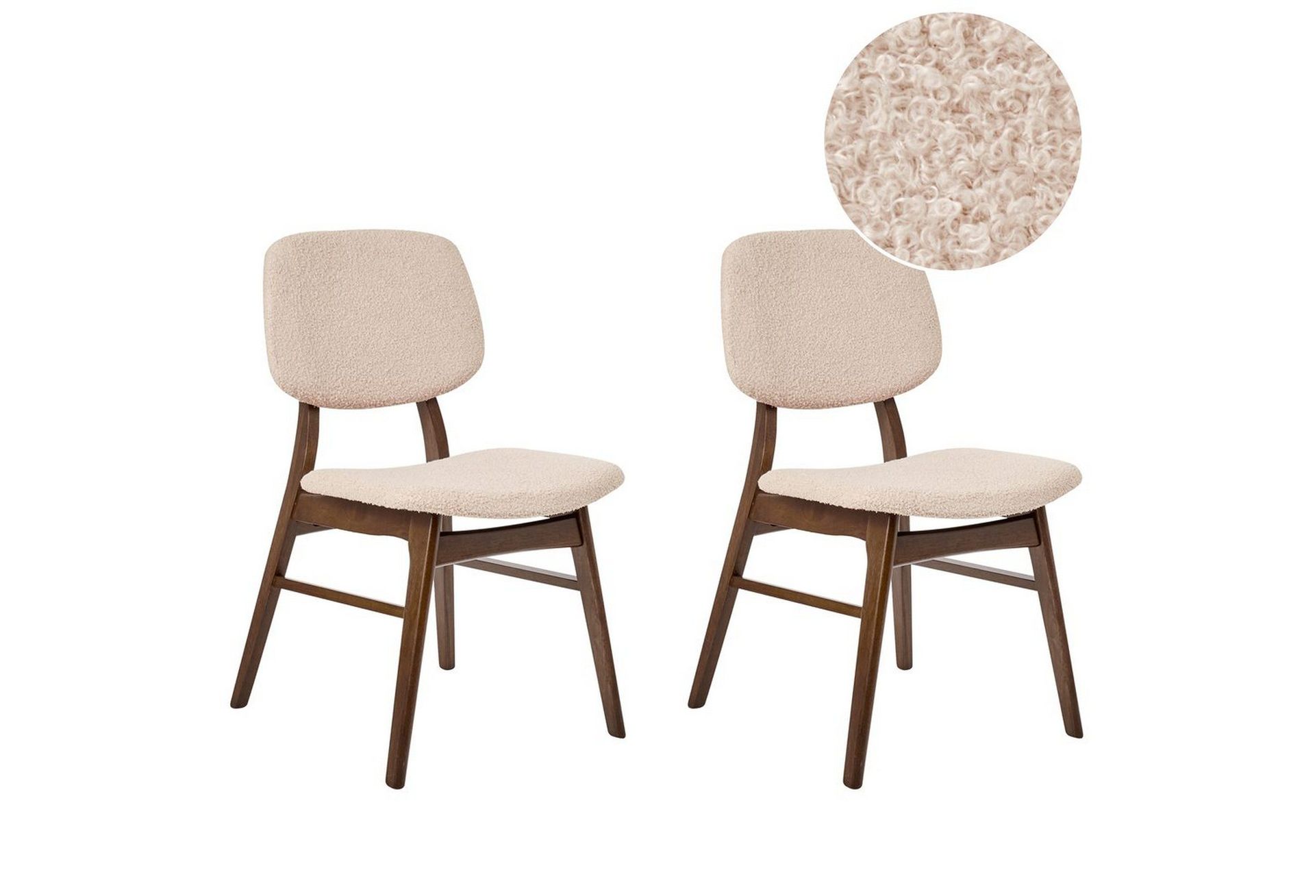 Matsalsstol Ella set om 2 Mörk Trä-Beige - Mörk Trä-Beige