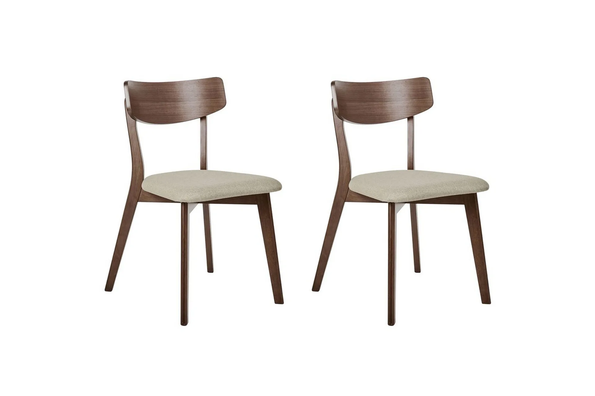 Matsalsstol Hope set om 2 Mörk Trä-Beige - Mörk Trä-Beige