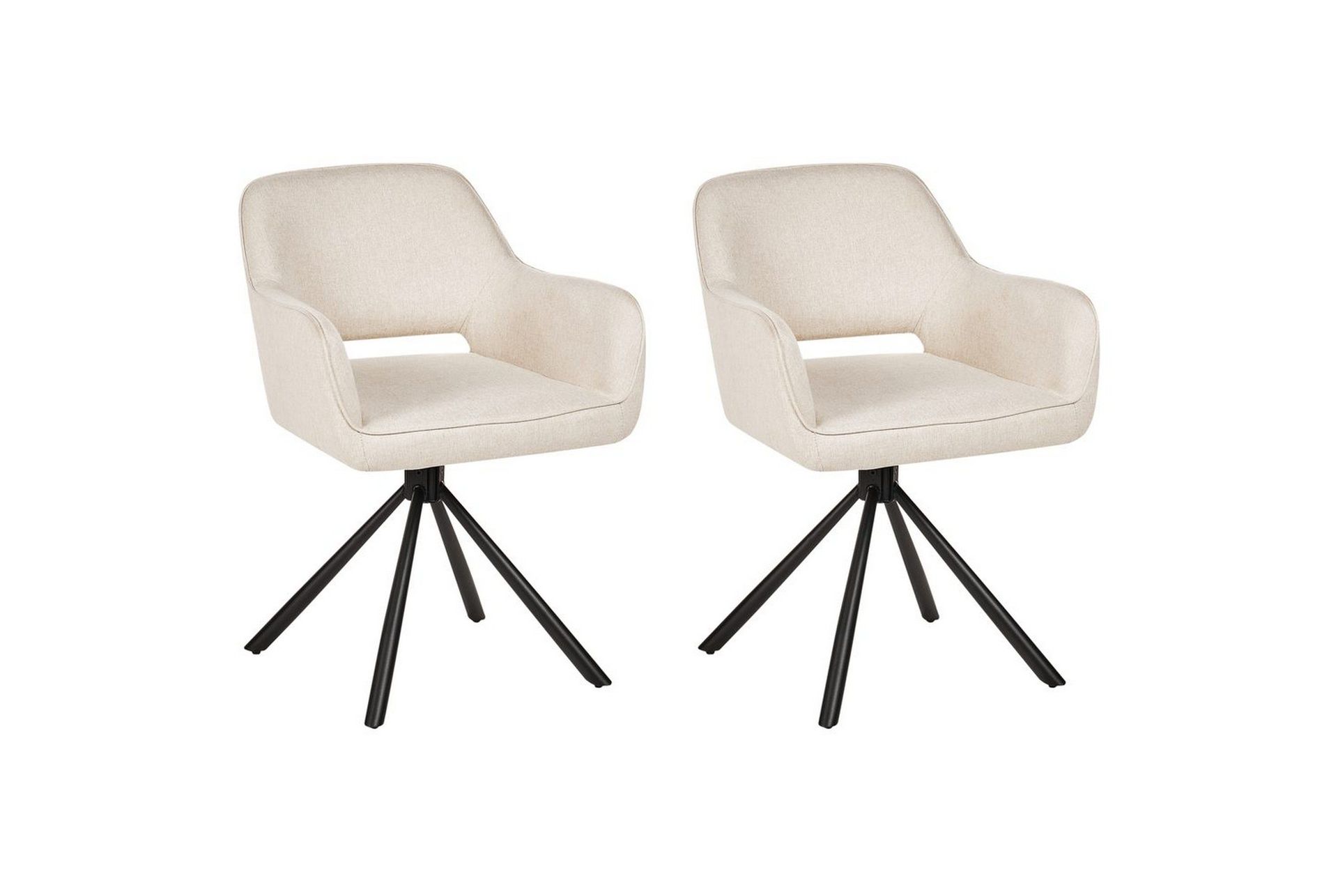 Matsalsstol Loures set om 2 Beige-Svart - Beige-Svart