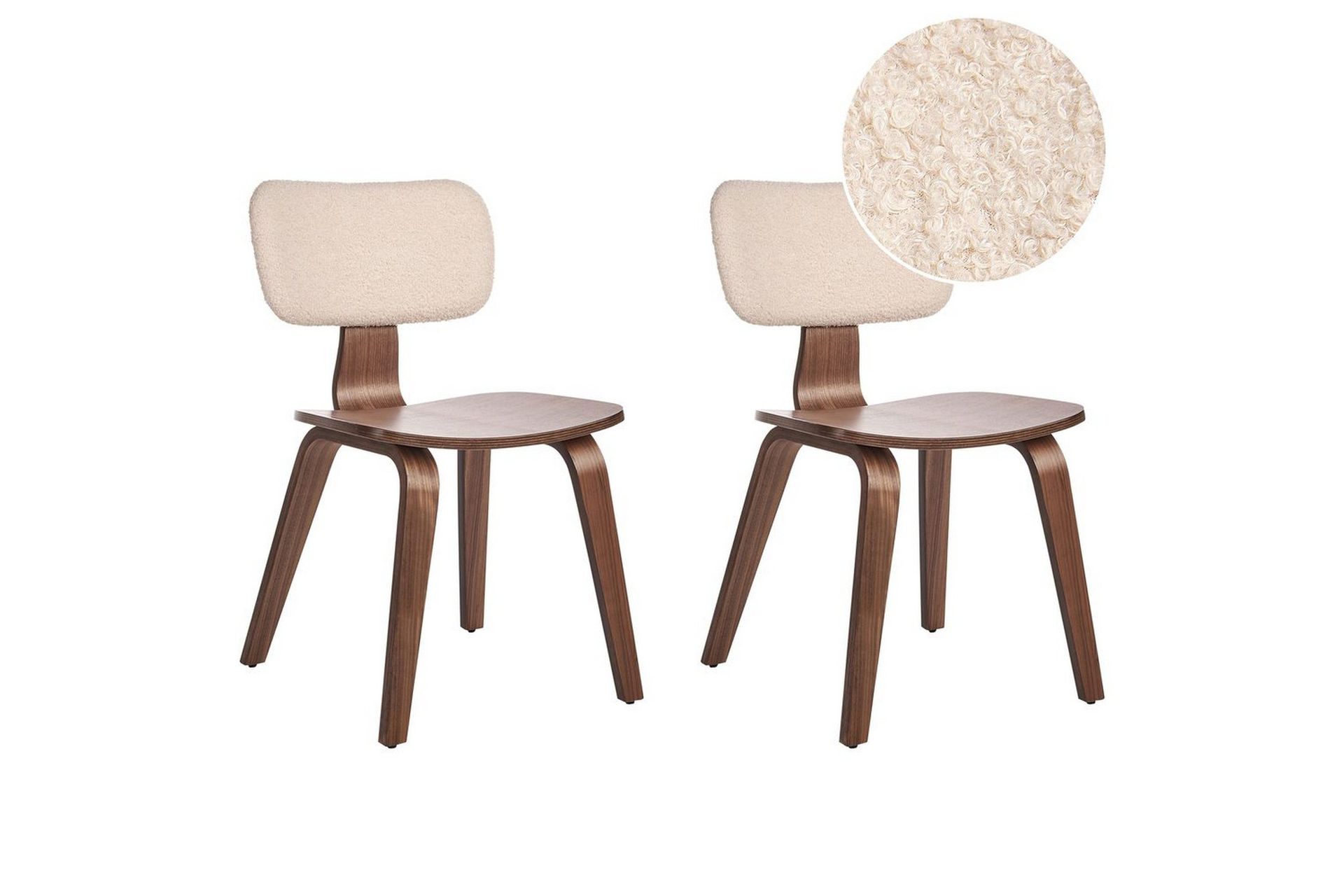 Matsalsstol Lucinda set om 2 Beige-Mörkt Trä - Beige-Mörkt Trä