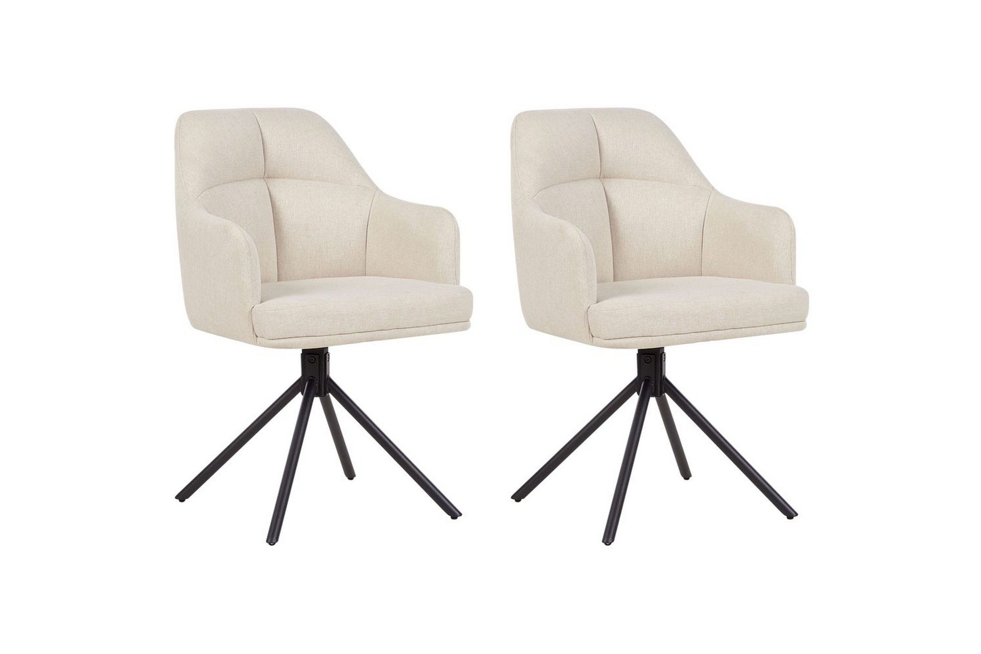Matsalsstol Mira set om 2 Beige-Svart - Beige-Svart