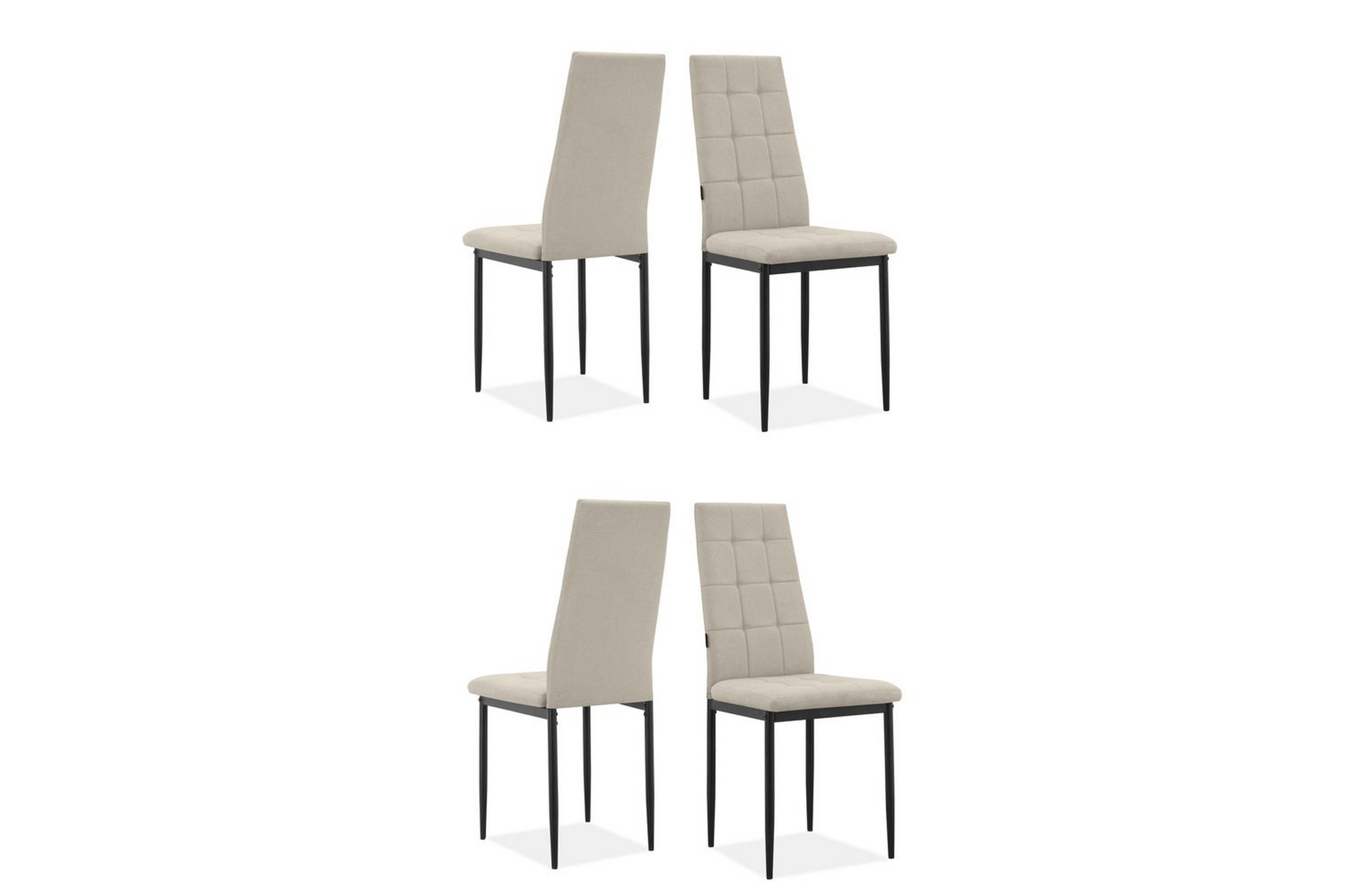 Matstol Becca set om 4 Tyg/Metall, Kräm Tyg/Metall, Kräm