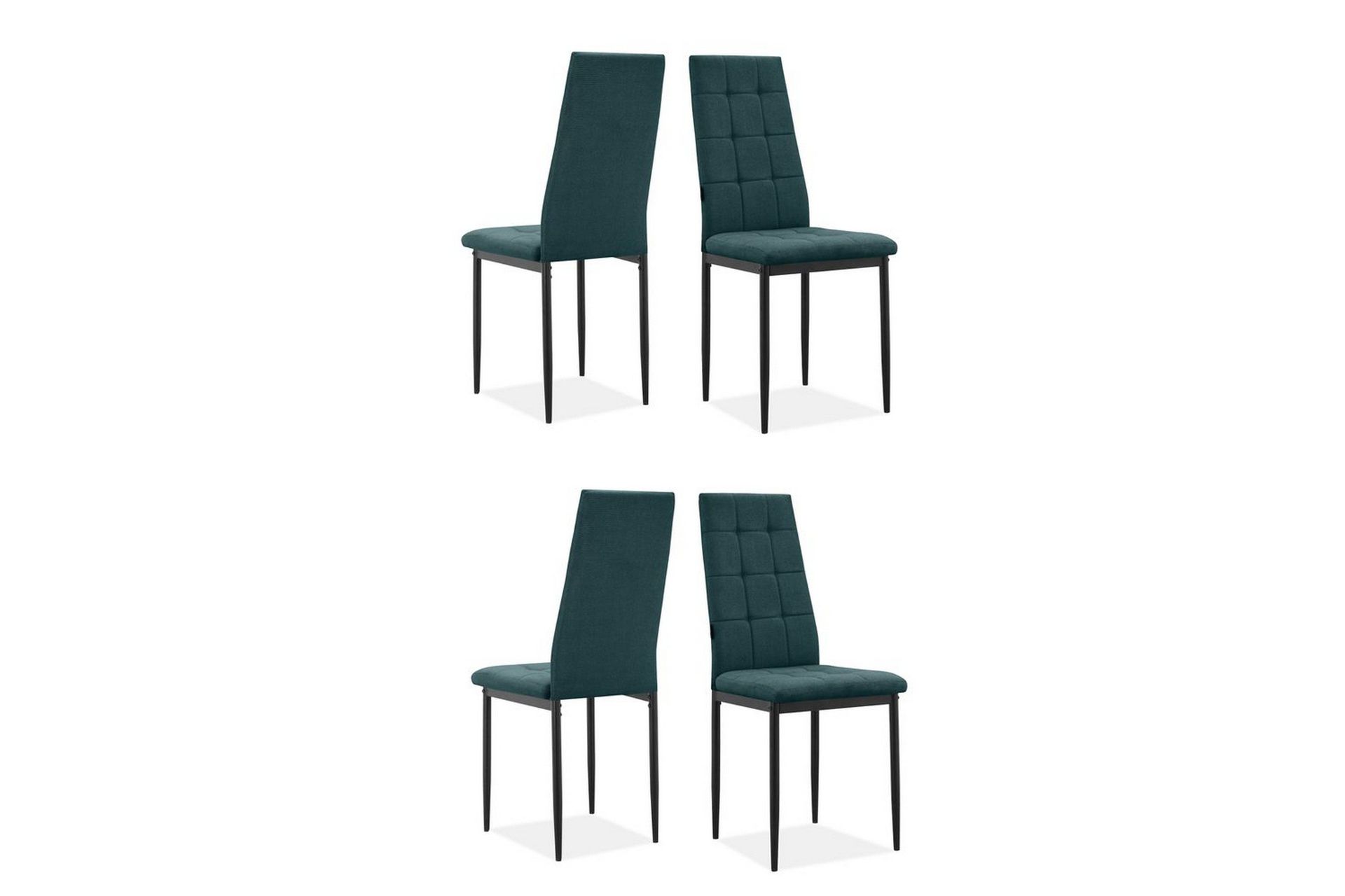 Matstol Becca set om 4 Tyg/Metall, M&ouml;rkgr&ouml;n - Tyg/Metall, M&ouml;rkgr&ouml;n