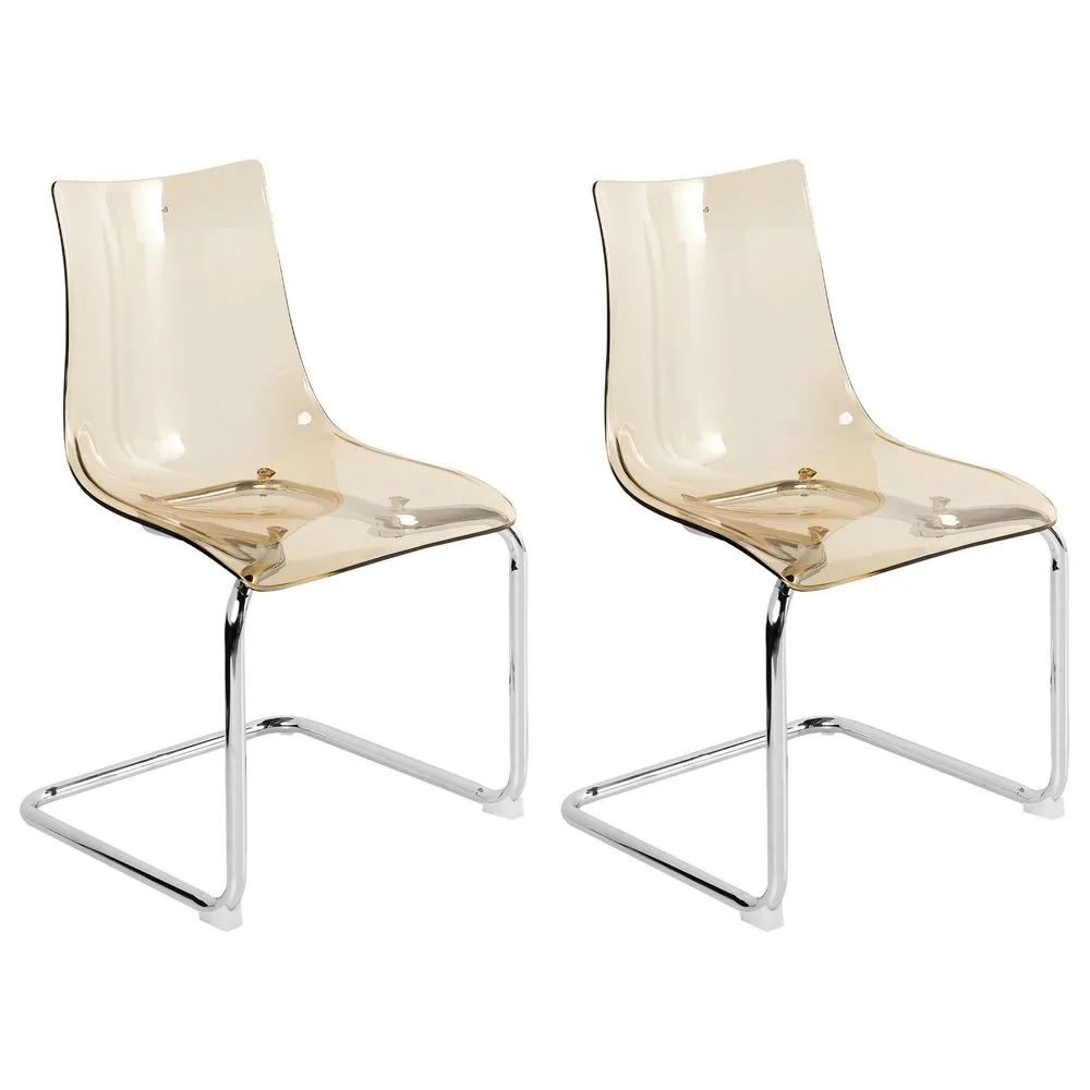 matstol marshall 2-pack - transparent, orange, silver