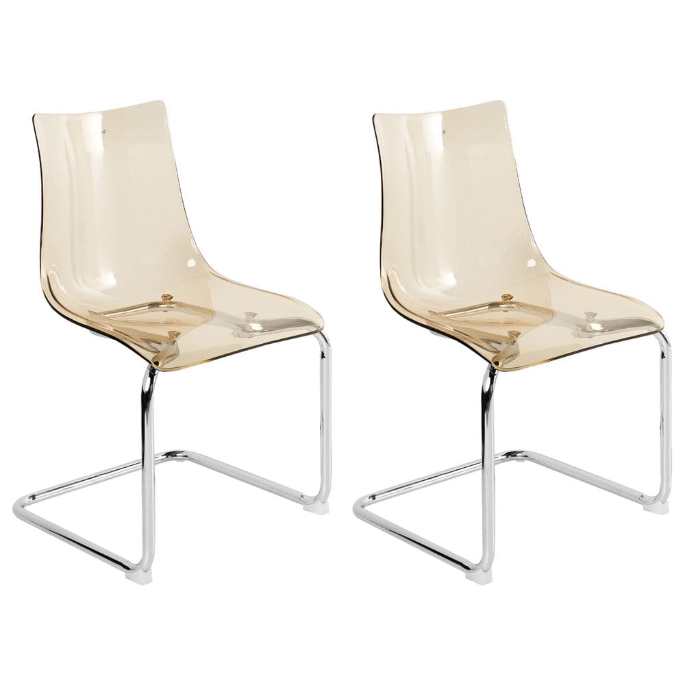 Matstol Marshall 2-pack - Transparent, Orange, Silver