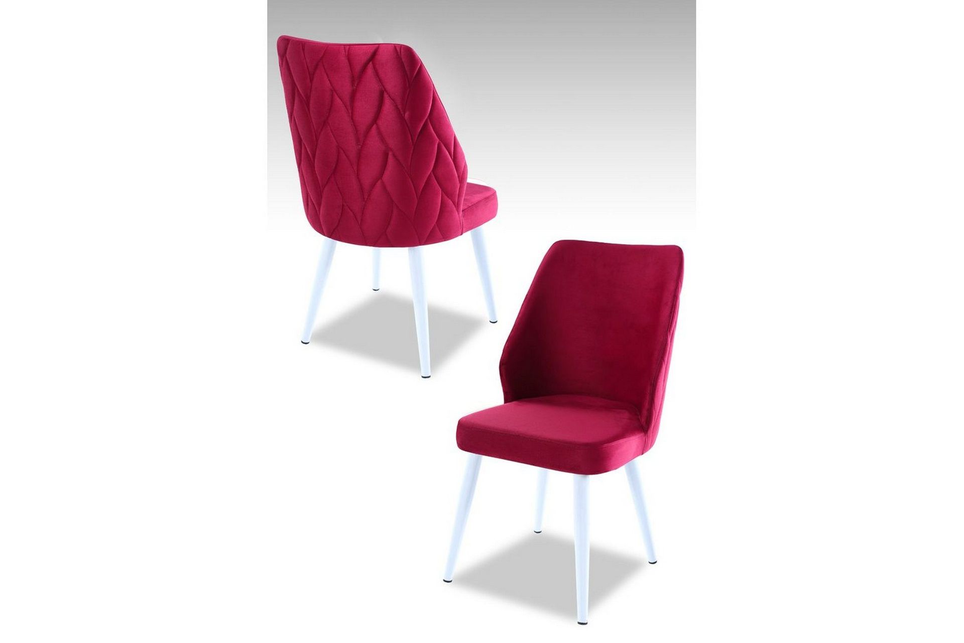 Matstol Stifen Claret Red / vit - Claret Red / vit