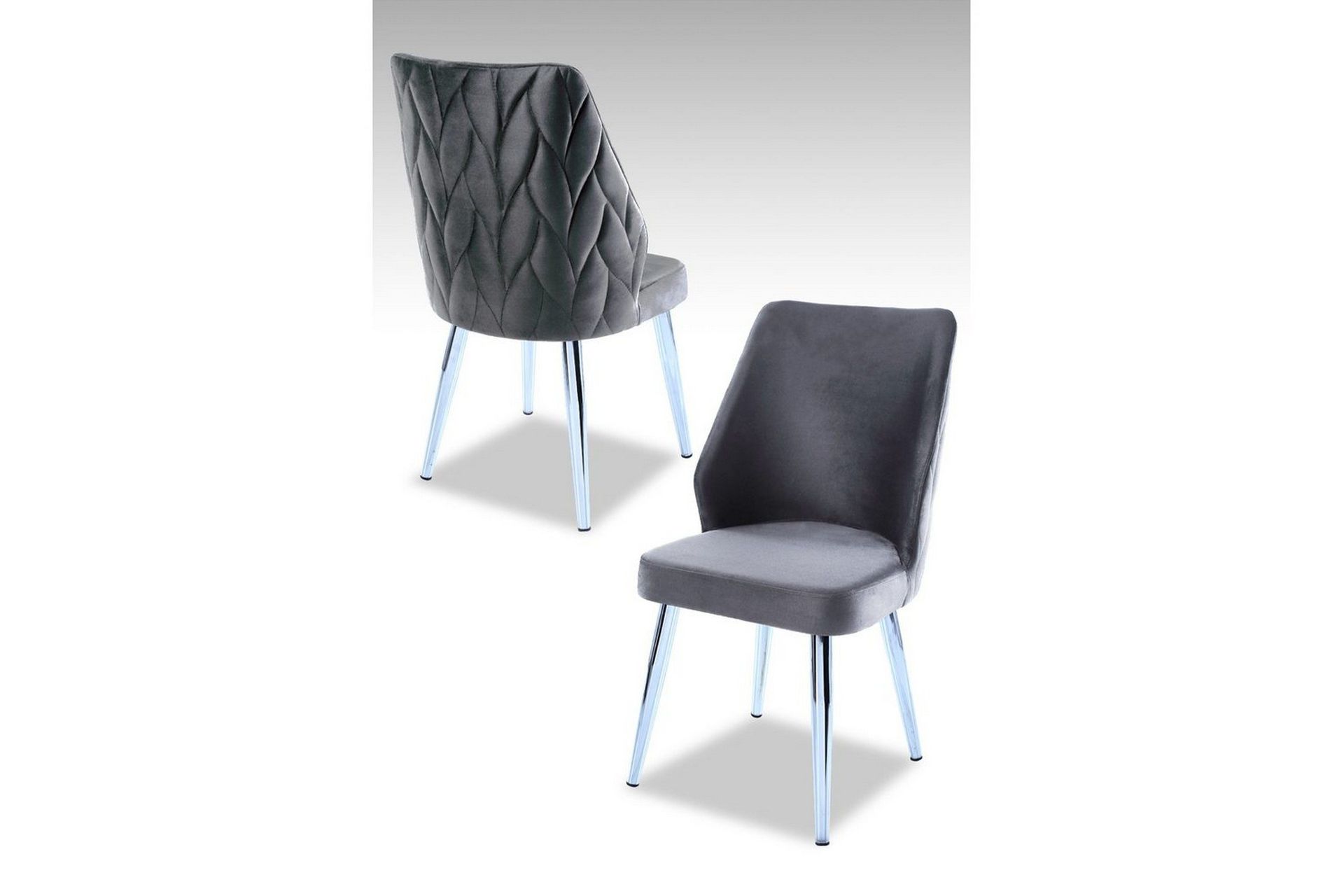 Matstol Stifen Gr&aring; / Krom - Gr&aring; / Krom