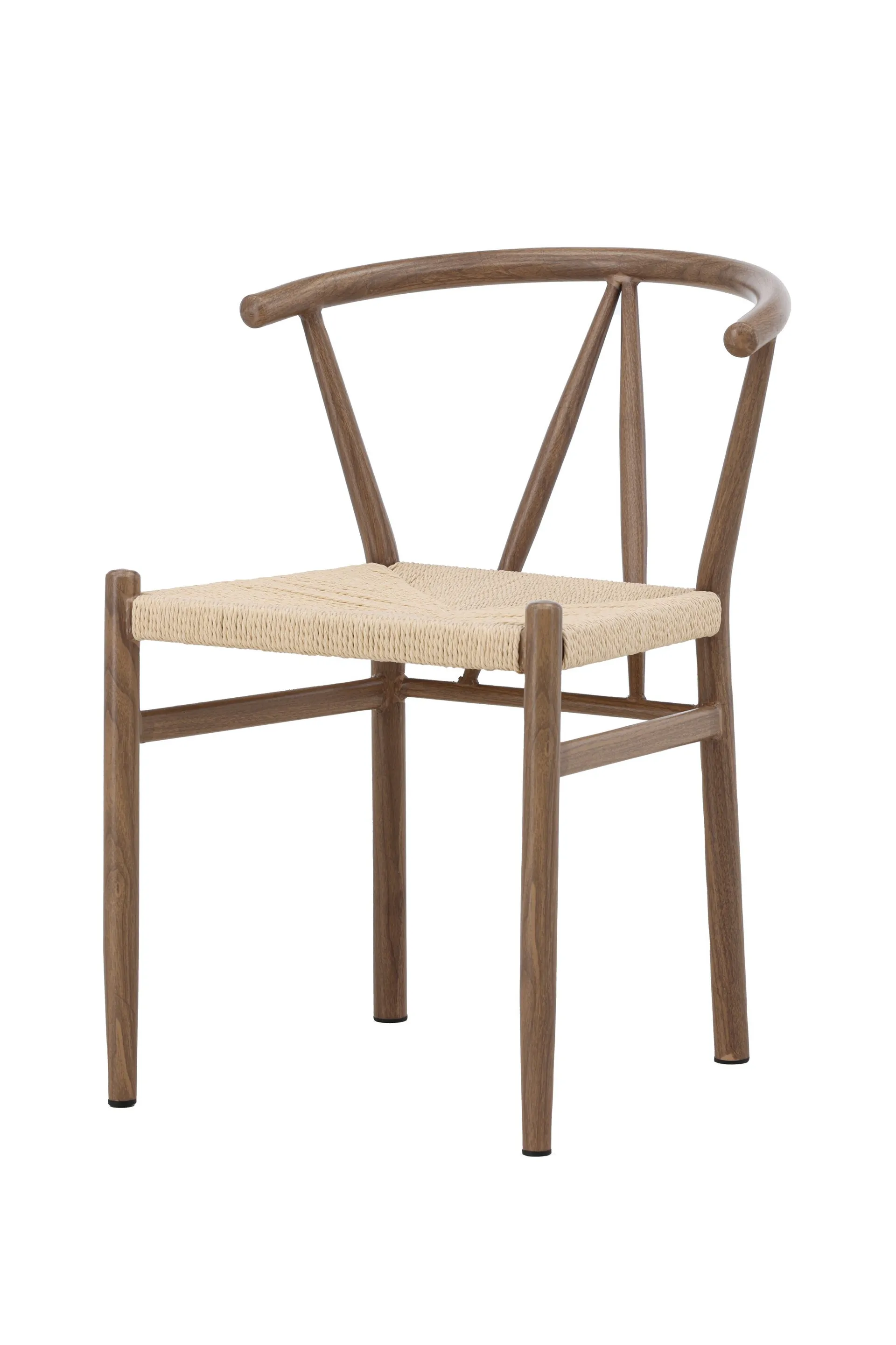 Matstol utan armstöd Peach Alfons Dining Chair - Woodlook / Nature Rope Beige -