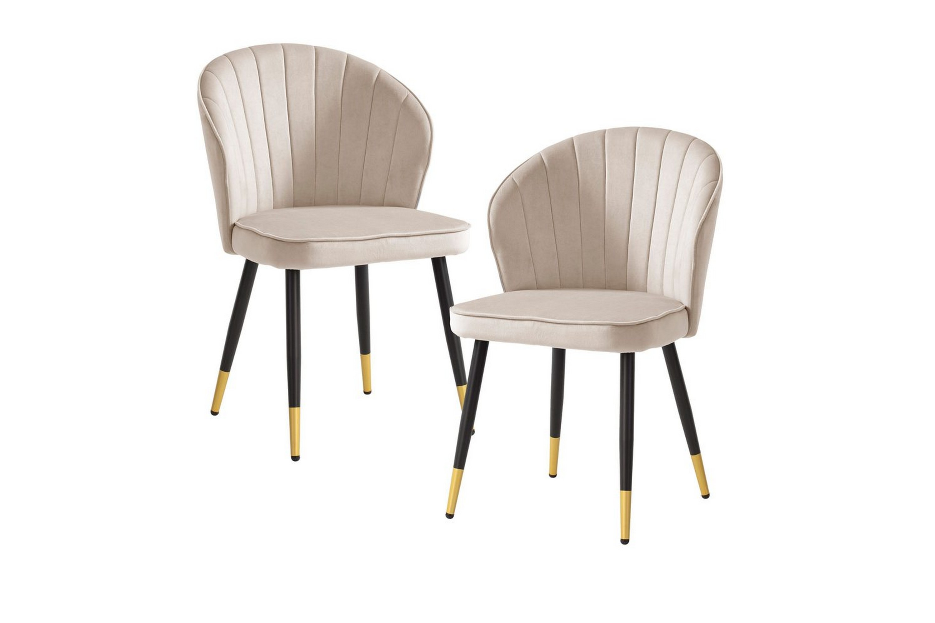 matstol wohnling sammet klädd med metallben, modern loftstil beige - beige