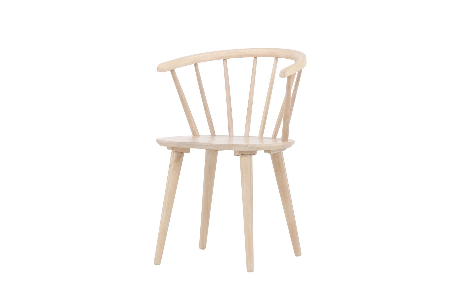 bobby karmstol med armstöd - vitlaserad / gummiträ