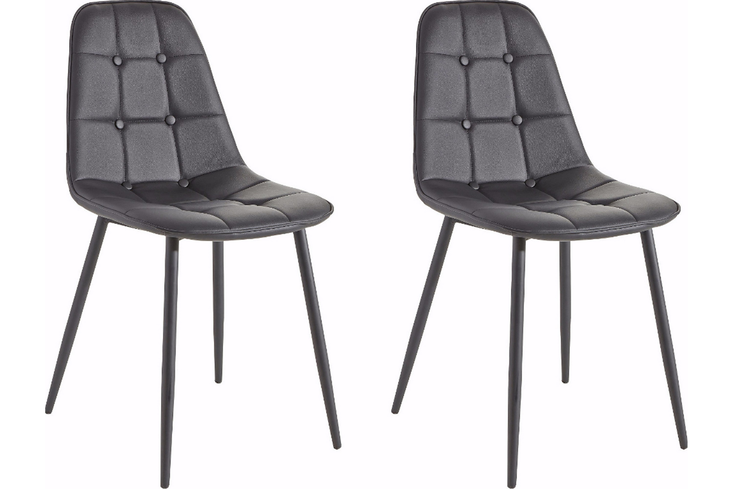 Köksstol Tito Konstläder 2-pack SvartMetall