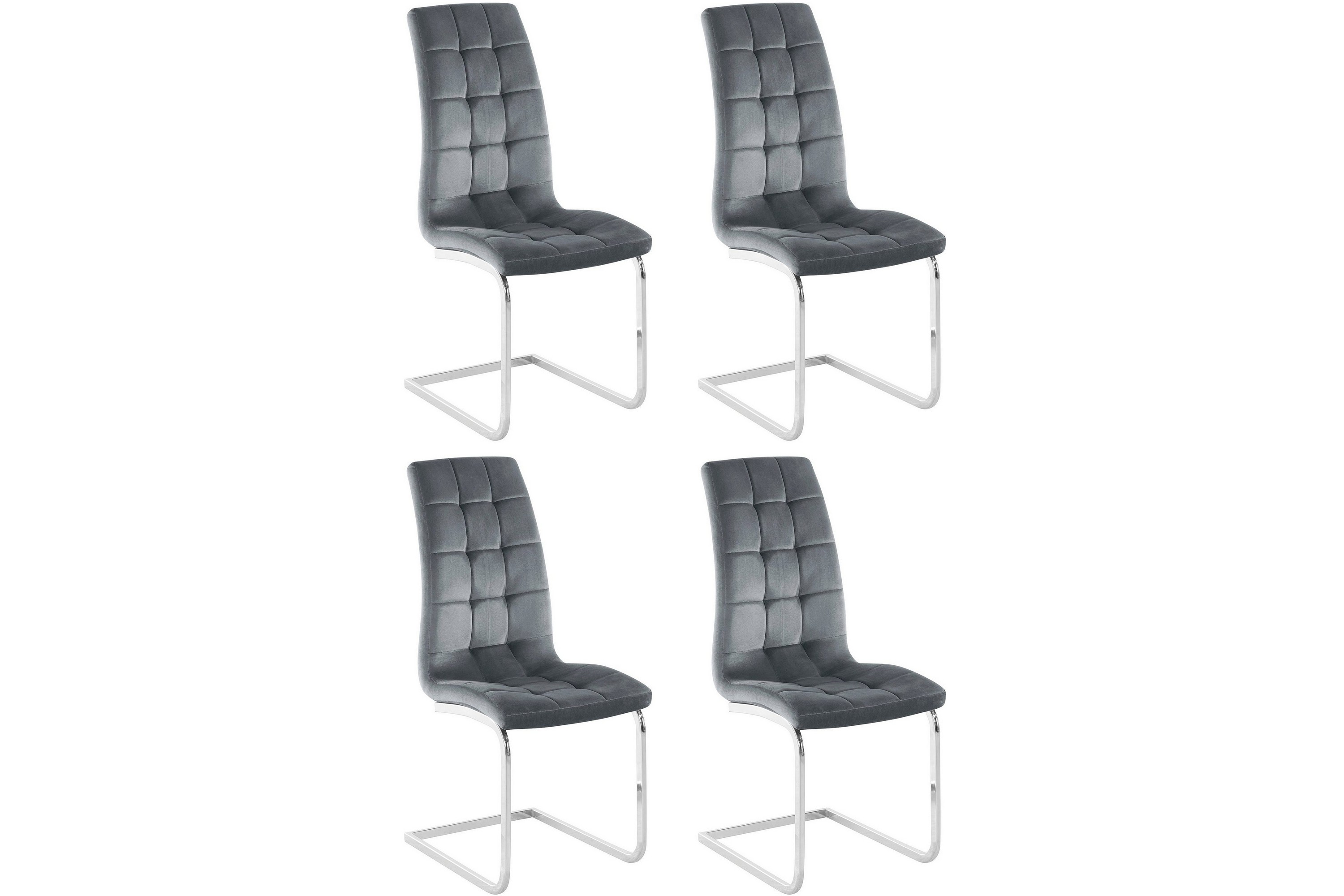 Matstol Belal 4-pack Sammet/Grå
