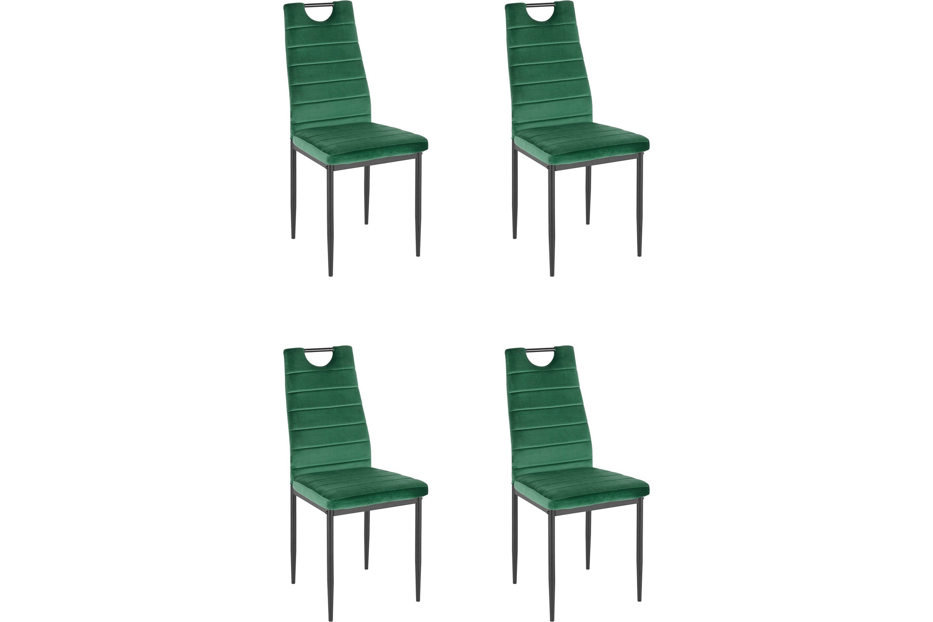 Matstol Manning 4-pack Sammet/Mörkgrön