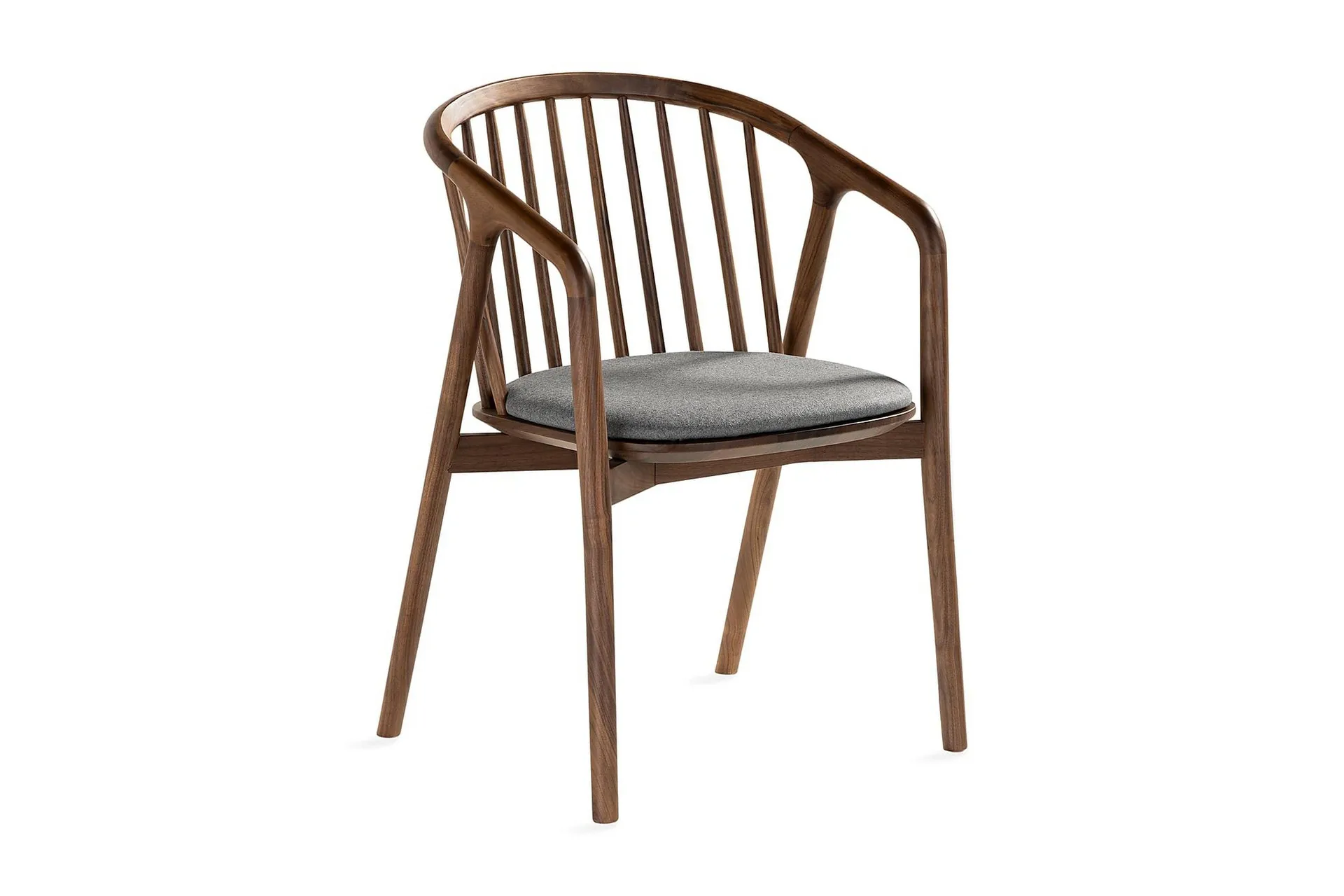 noira matstol med armstöd - valnöt / brun