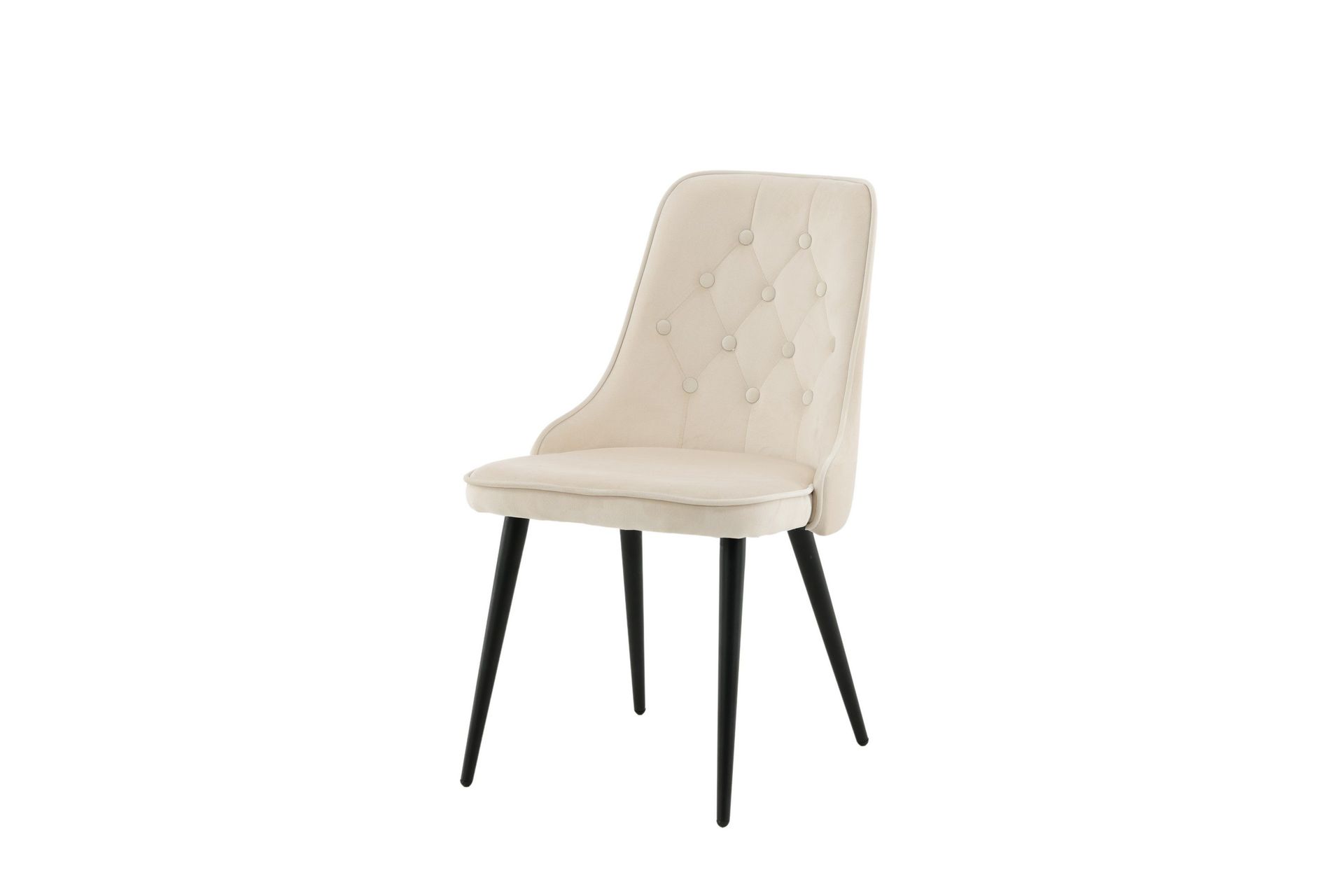 Velvet Deluxe Lyx Sammetstol - Svart/Beige