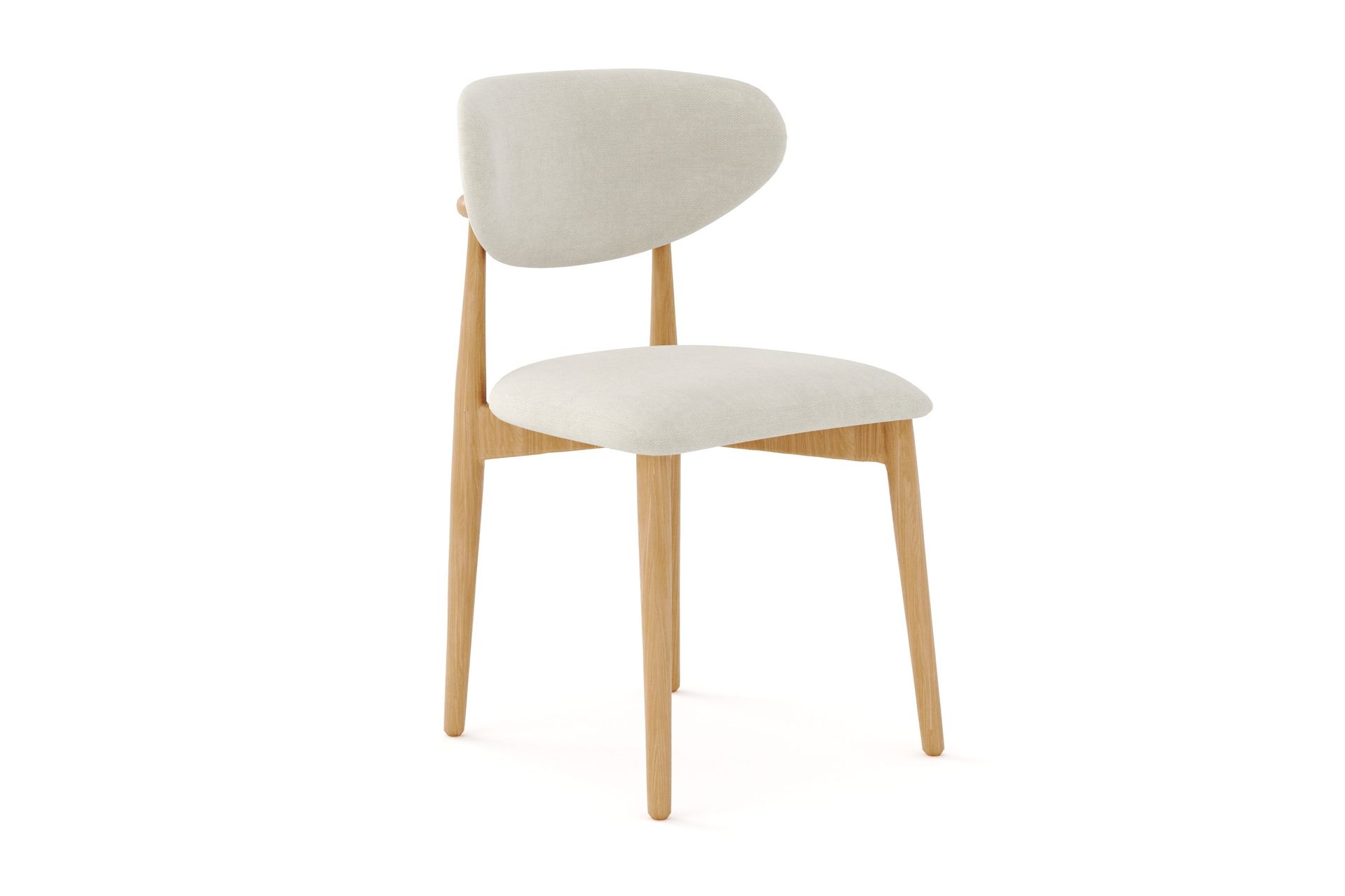 Molly Matstol i tr&auml; med tygsits - Ek/Beige