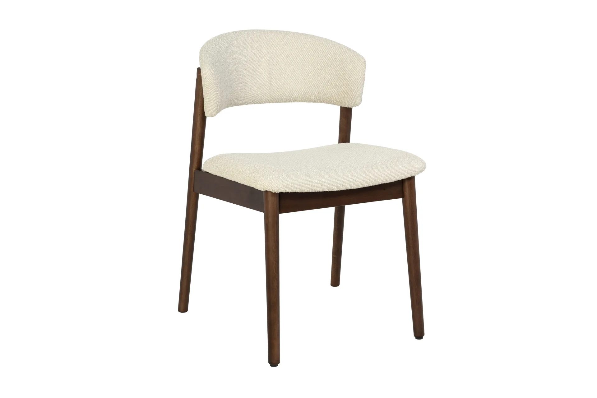 Nala Matstol i tr&auml; med tygsits - Valn&ouml;t/Beige