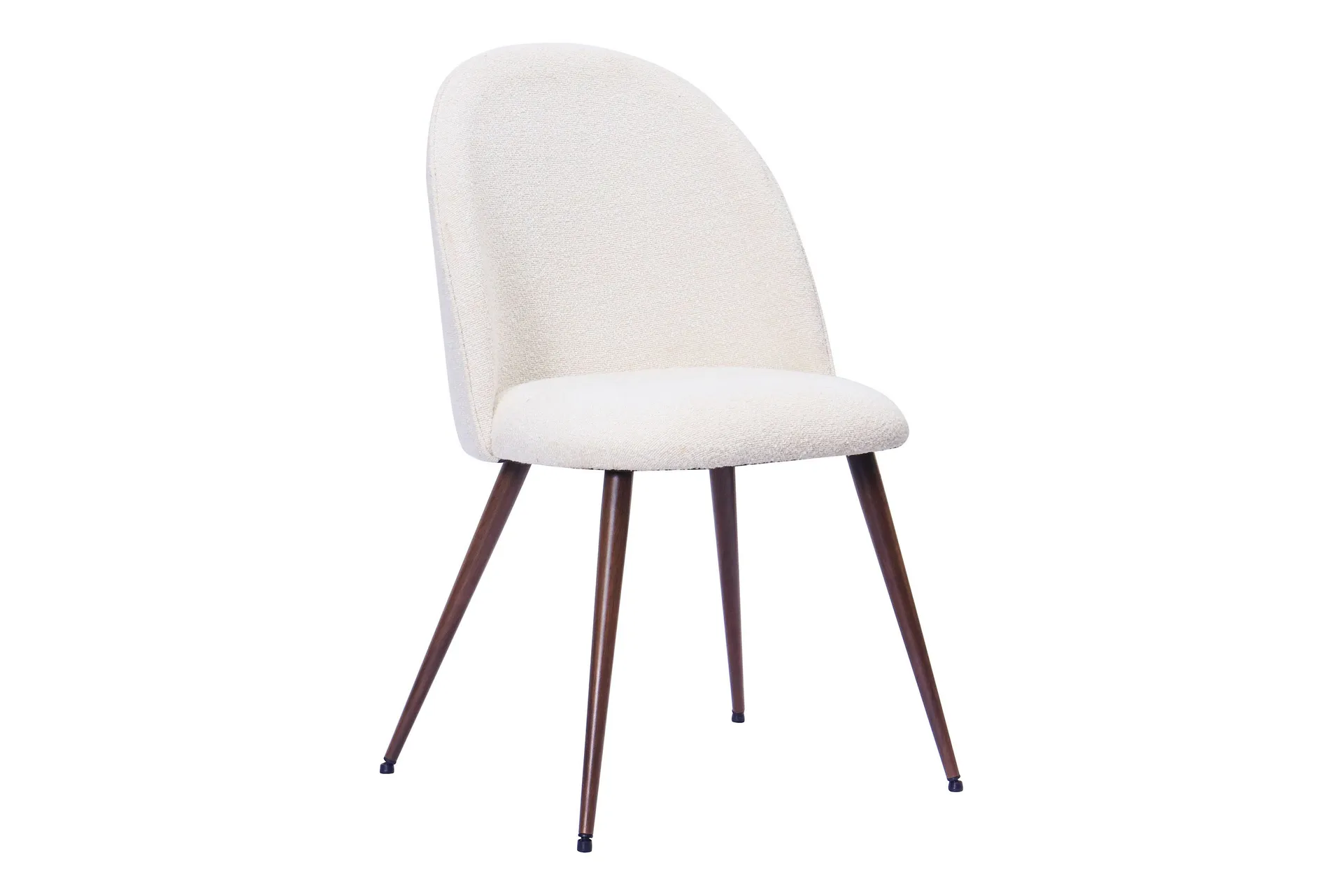 Nibe Plus Matstol - Vit Boucl&eacute; / Metallben Valn&ouml;t