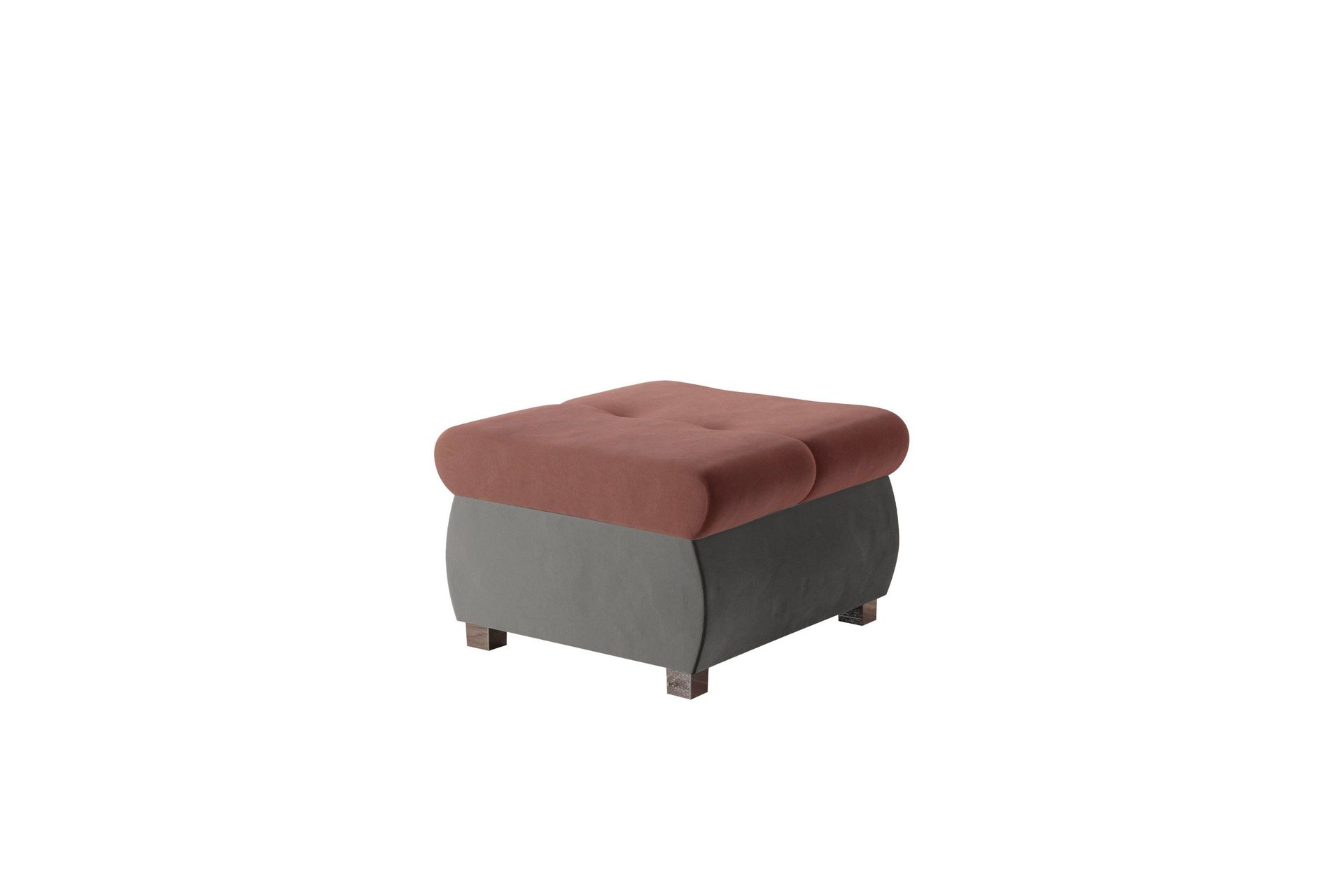 Cerys Fotpall 60 cm - Gr&aring;/Rosa