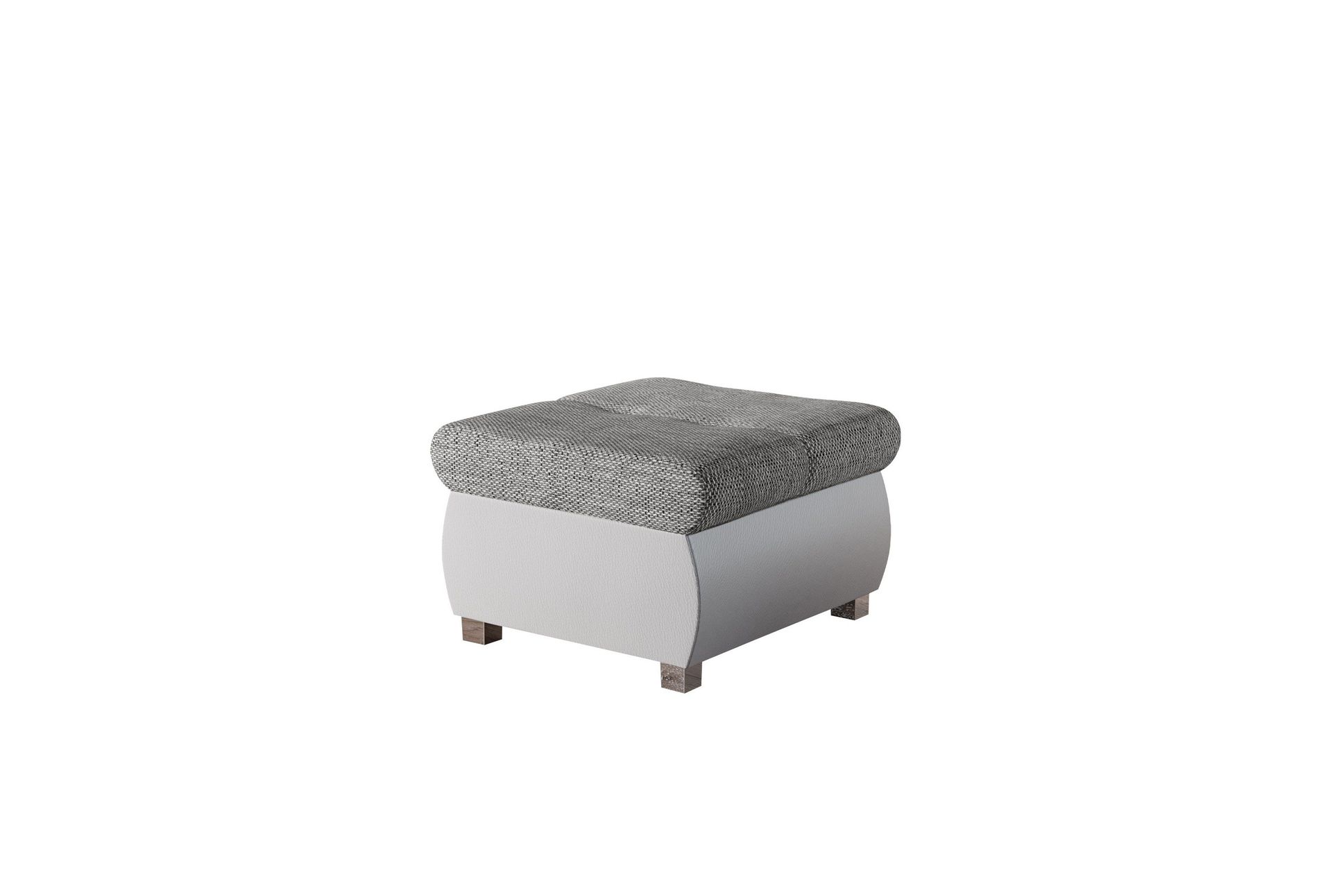 Cerys Fotpall 60 cm - Vit/Ljusgr&aring;