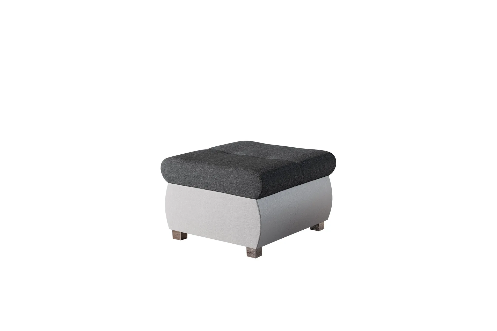 Cerys Fotpall 60 cm - Vit/M&ouml;rkgr&aring;