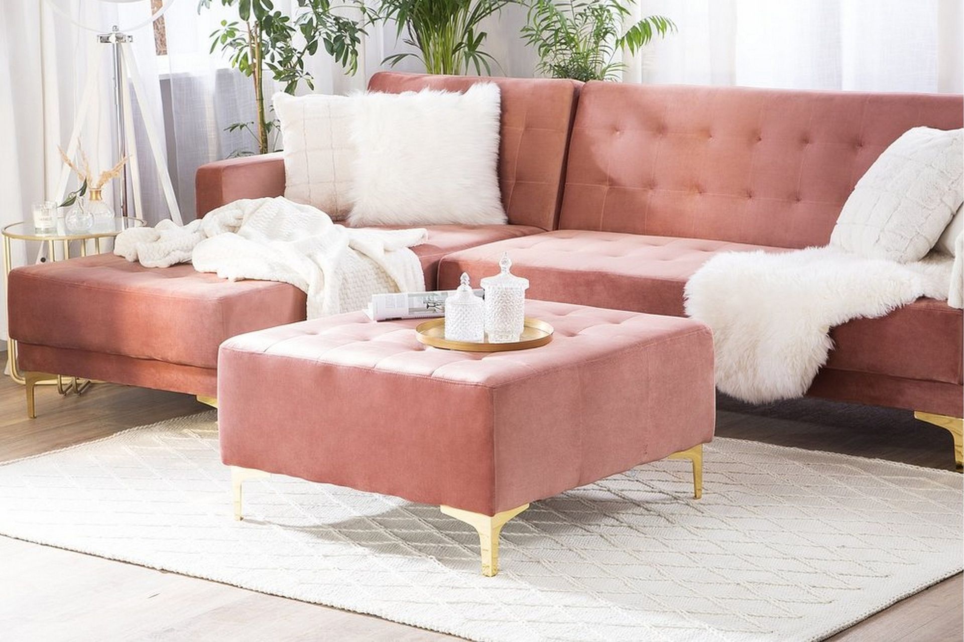 aberdeen fotpall - rosa