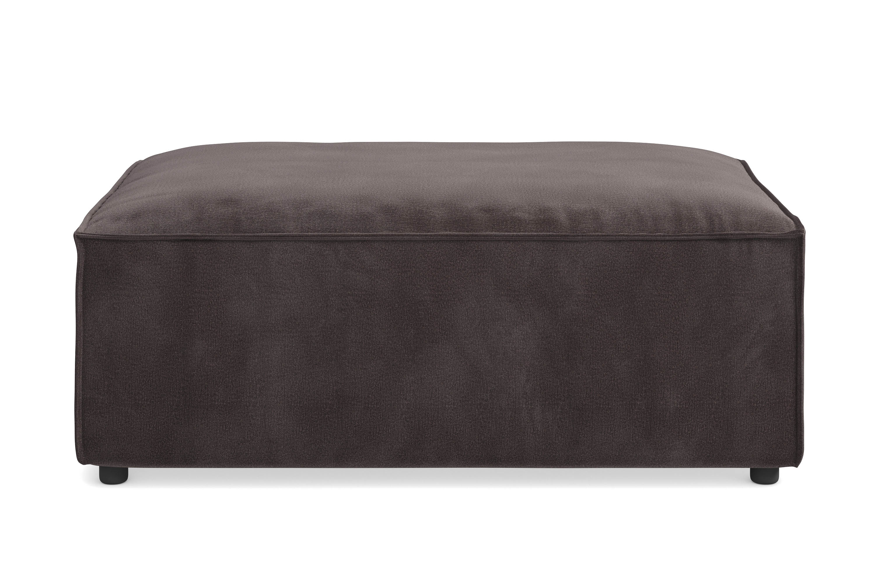 cubo 1-sits  rektangulär fotpallsmodul i sammet 120 cm bred - mörkgrå