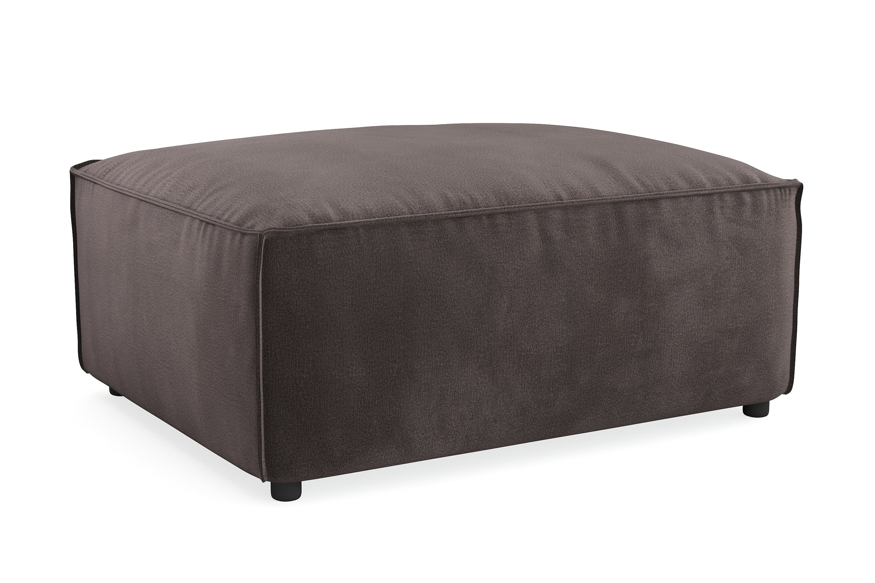 Cubo 1-sits Rektangulär Fotpallsmodul i Sammet 80 cm bred Mörkgrå