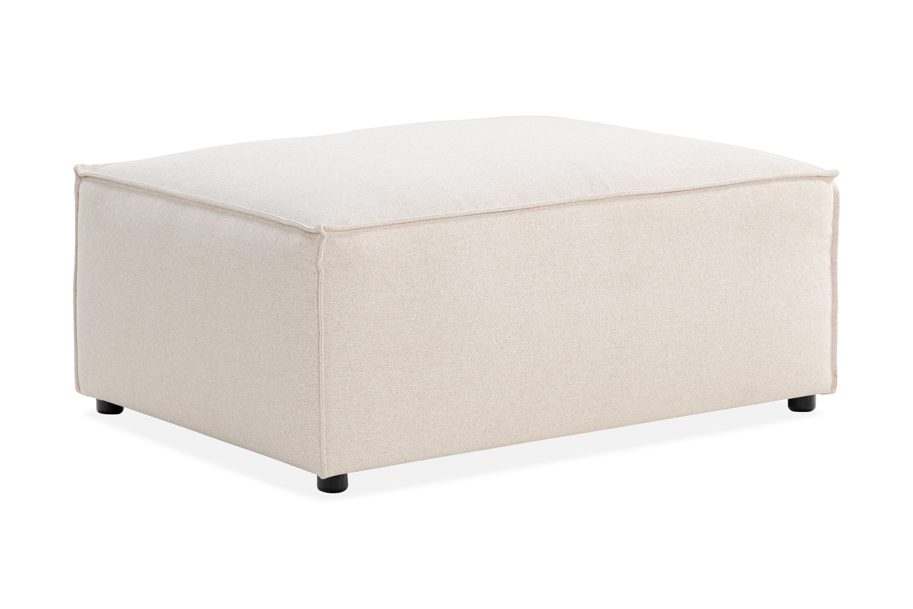 cubo 1-sits  rektangulär fotpallsmodul i tyg 80 cm bred - beige