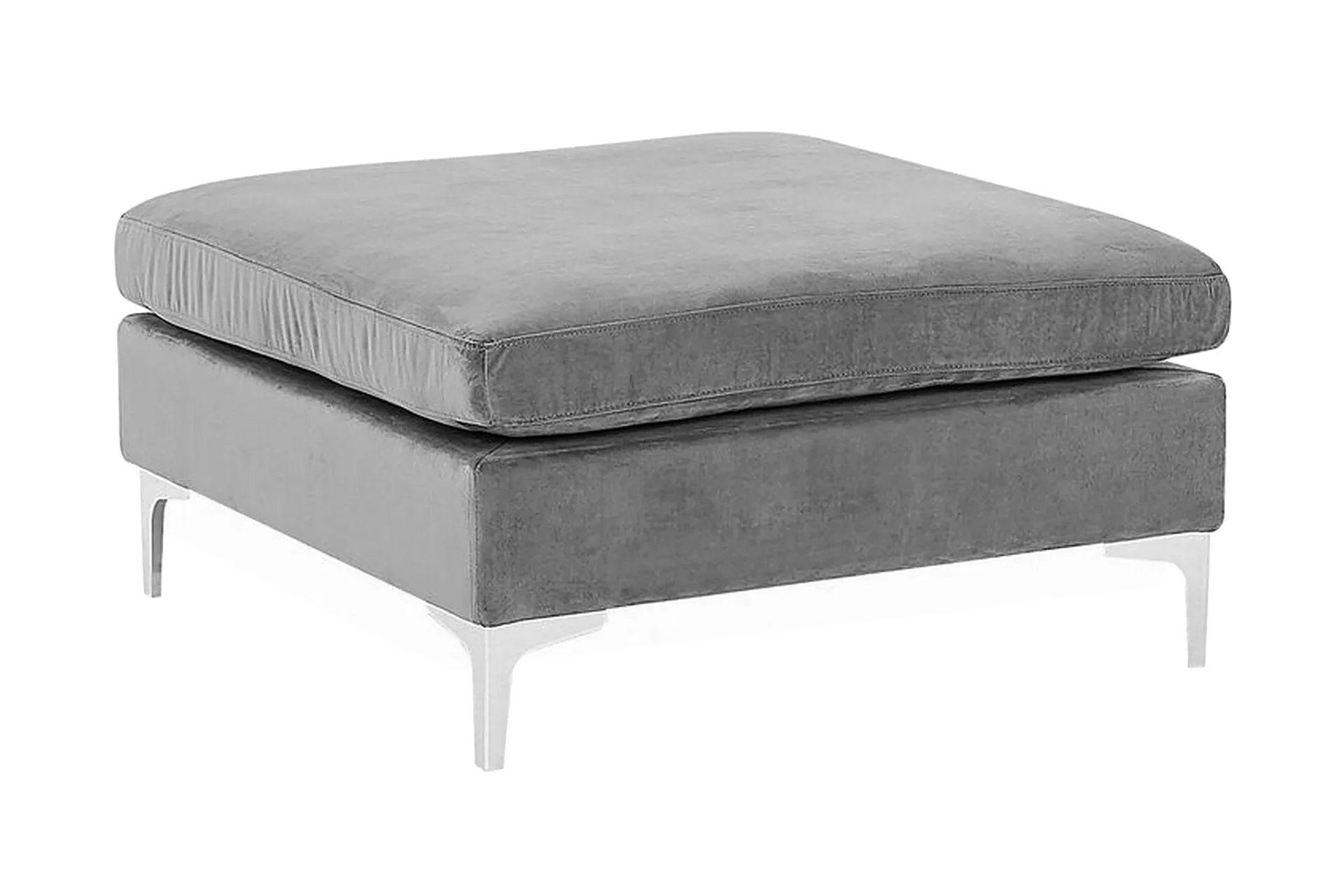 evja fotpall - sammet/grå