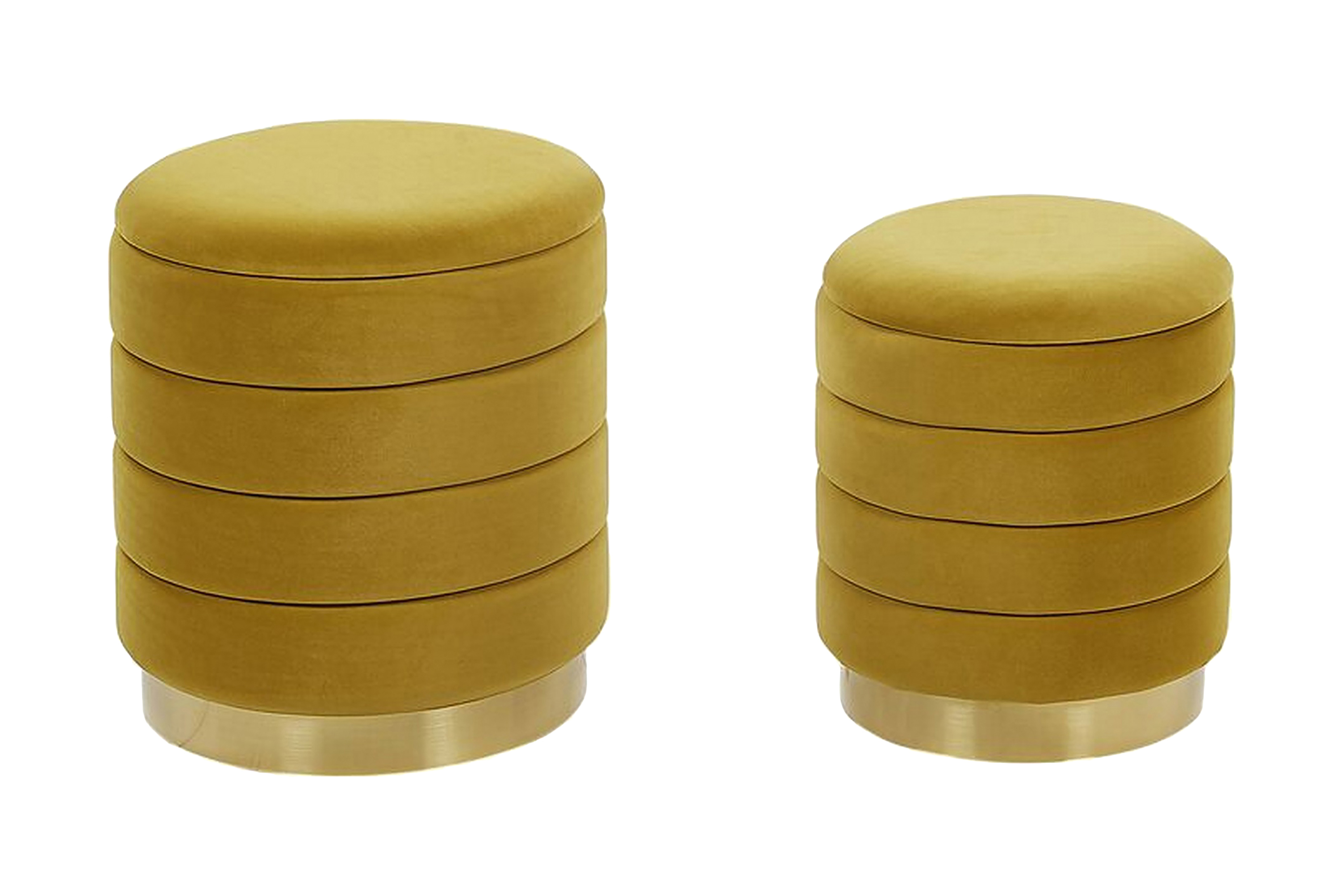 Fotpall Backarna med Förvaring 2-pack Gul